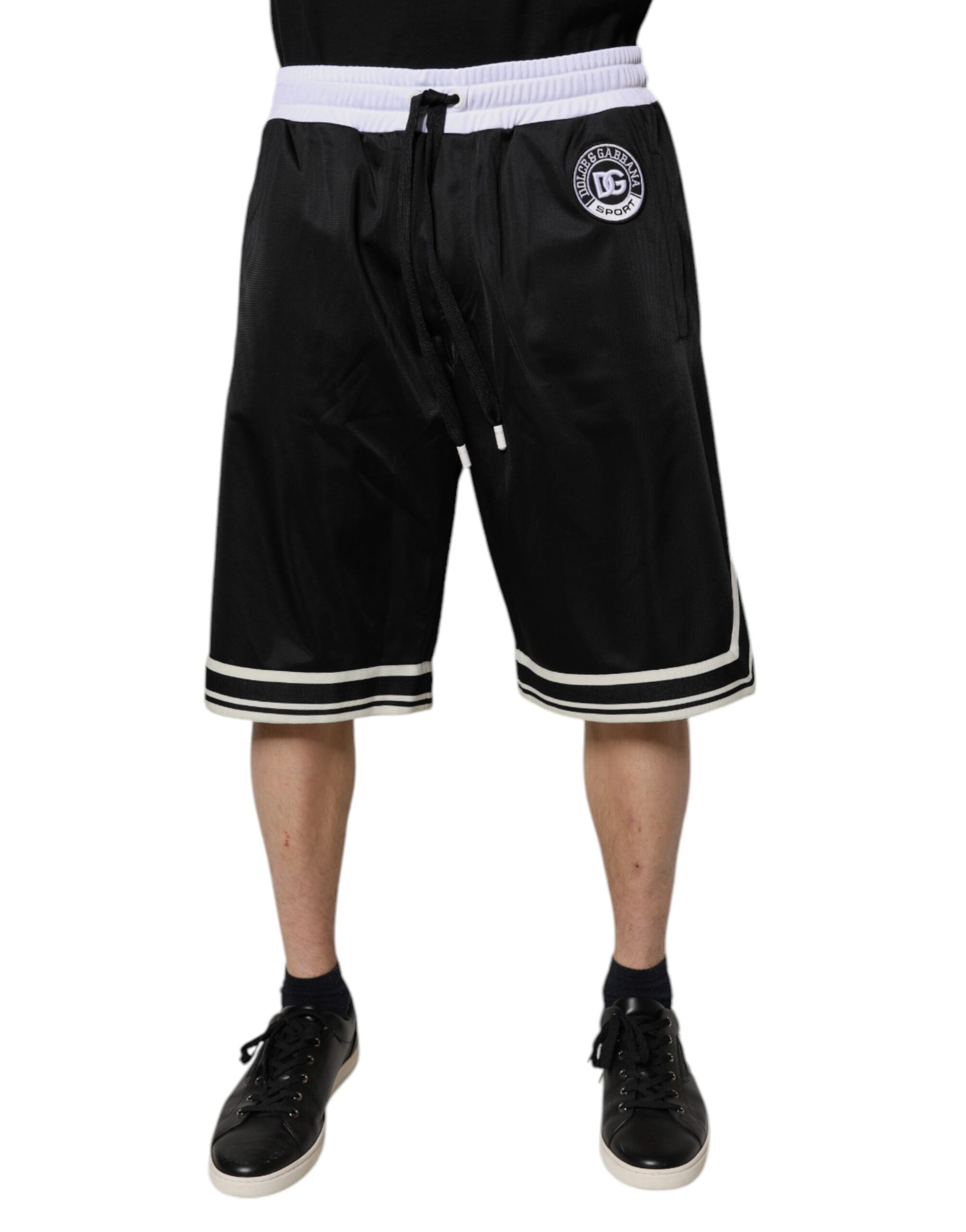 Dolce & Gabbana Black White Men Bermuda Sweatshorts Shorts | Regal Royce
