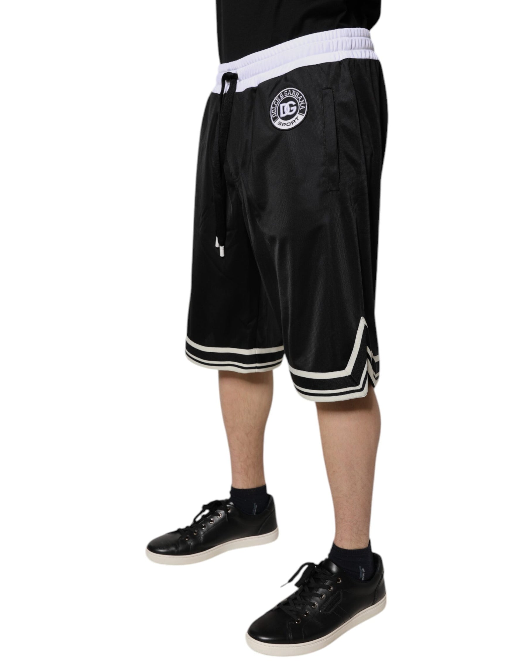 Dolce & Gabbana Black White Men Bermuda Sweatshorts Shorts | Regal Royce