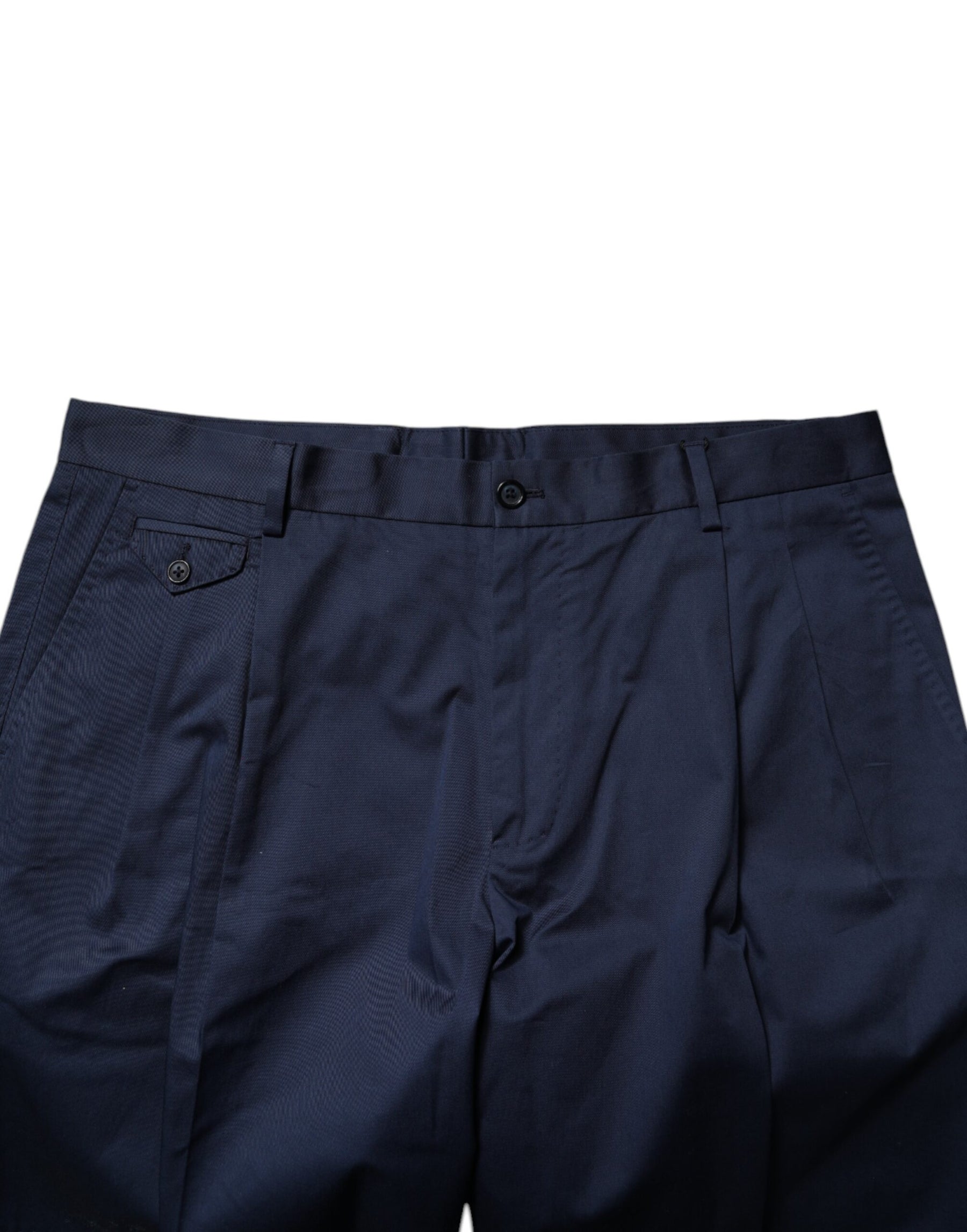Dolce & Gabbana Dark Blue Cotton Mid Waist Men Bermuda Shorts | Regal Royce