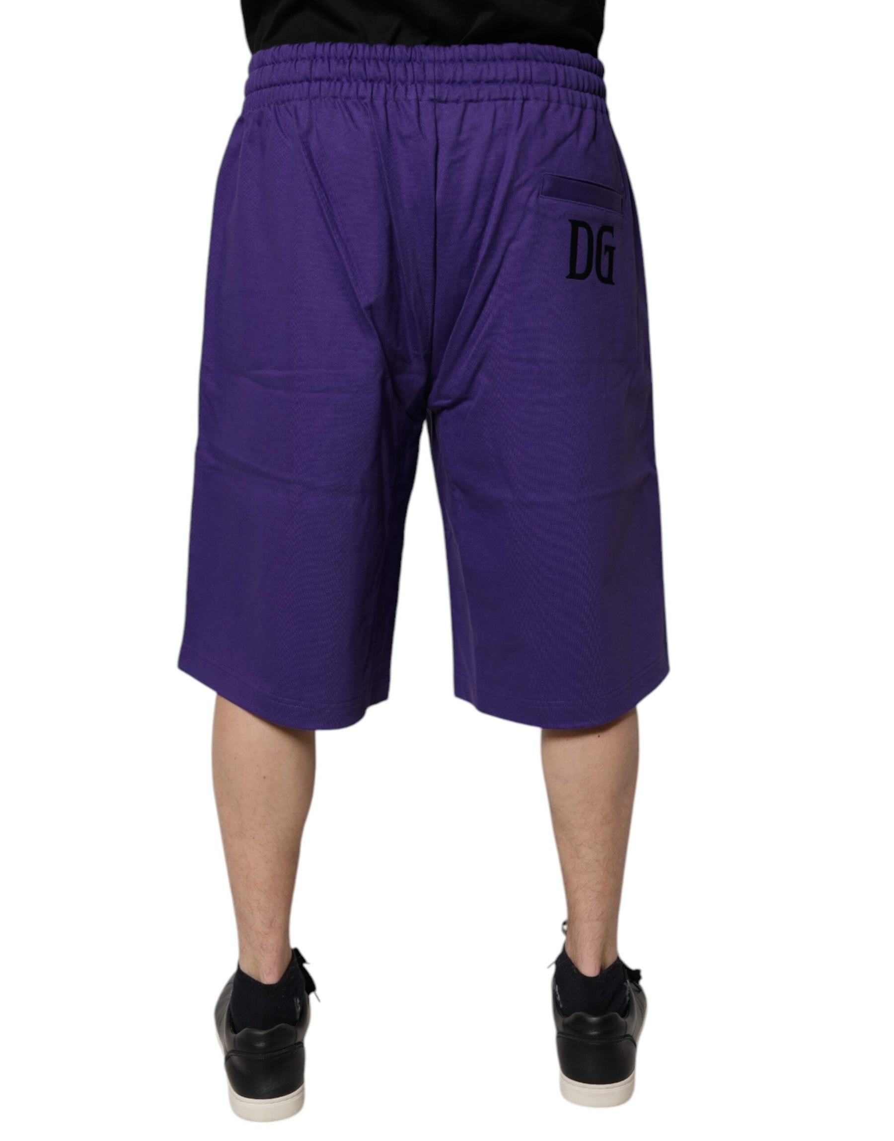 Dolce & Gabbana Purple Cotton Men Bermuda Sweatshorts Shorts | Regal Royce