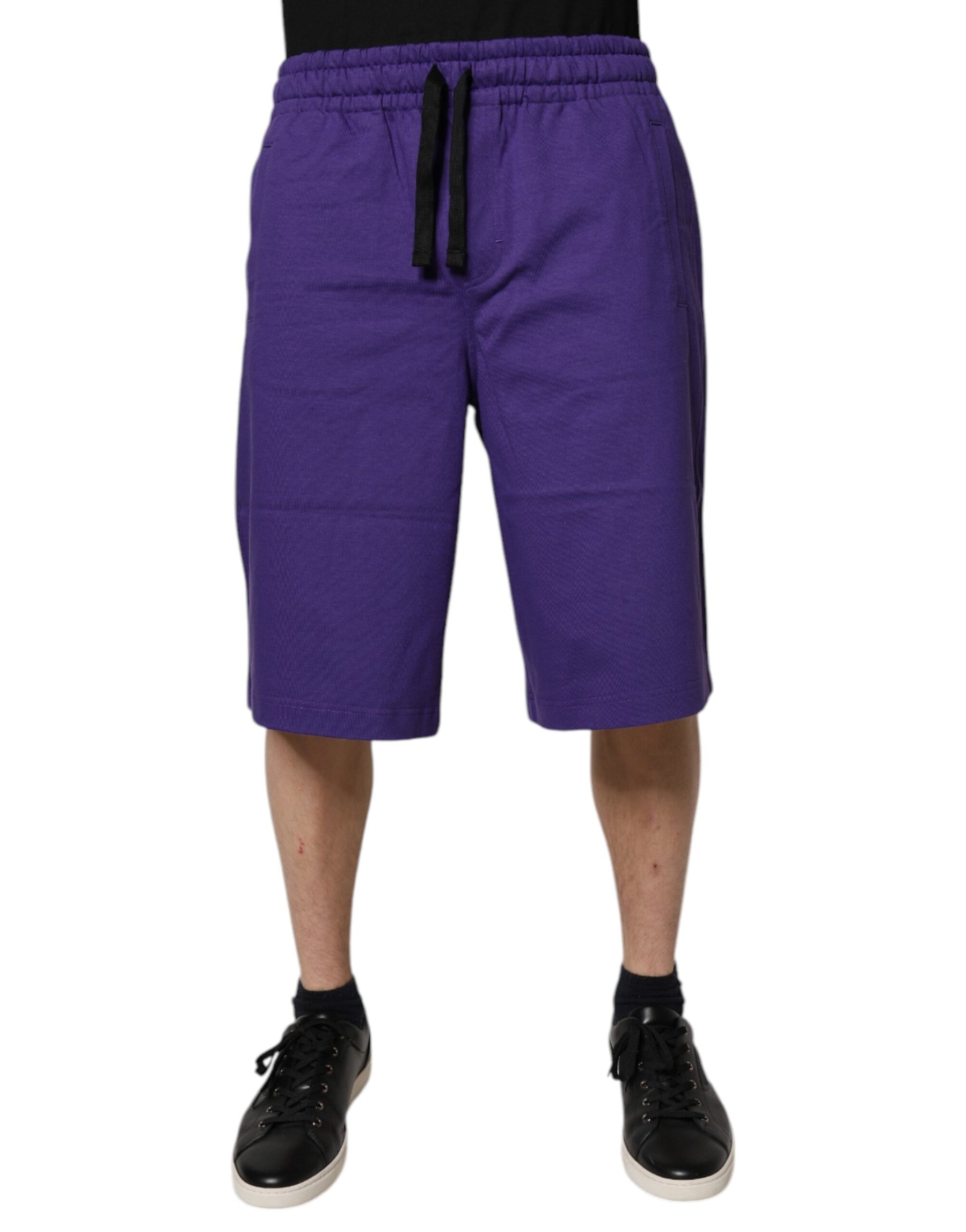 Dolce & Gabbana Purple Cotton Men Bermuda Sweatshorts Shorts | Regal Royce