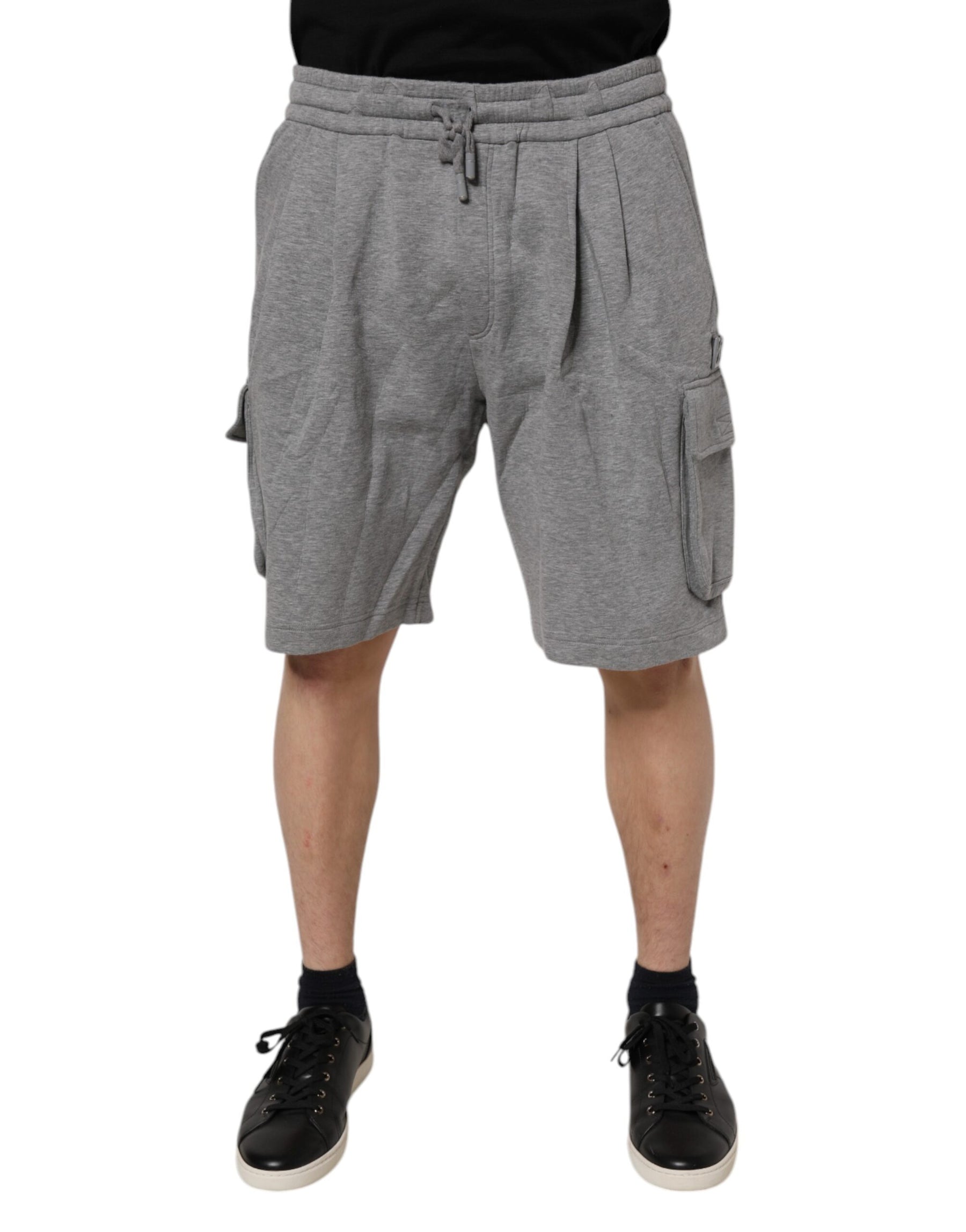 Dolce & Gabbana Gray Cotton Cargo Bermuda Sweatshorts Shorts | Regal Royce