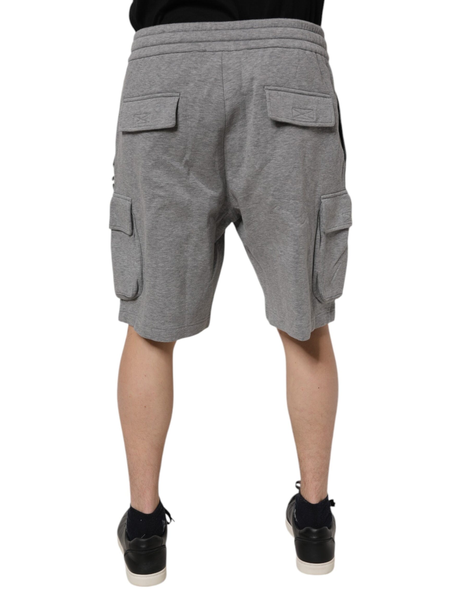 Dolce & Gabbana Gray Cotton Cargo Bermuda Sweatshorts Shorts | Regal Royce