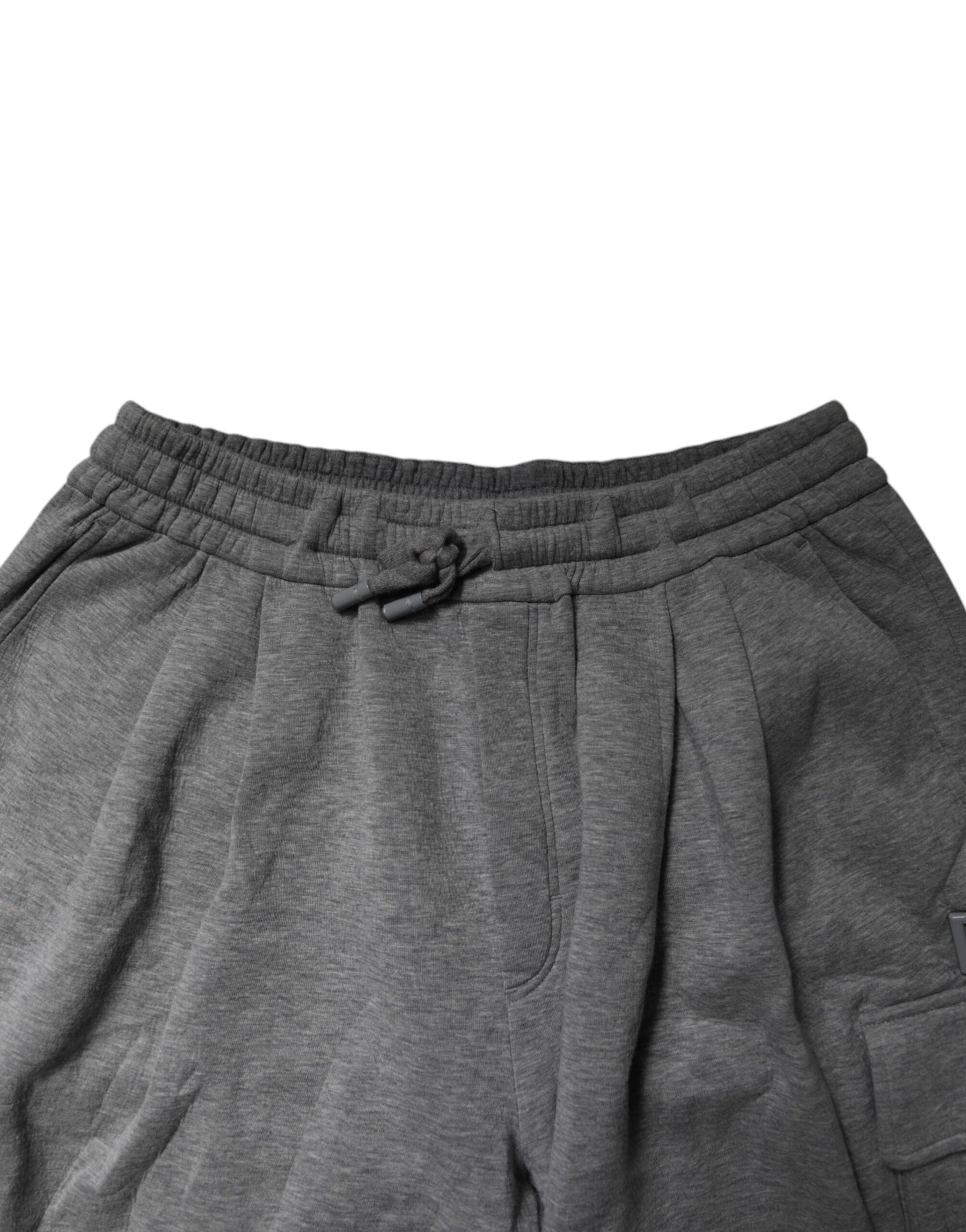 Dolce & Gabbana Gray Cotton Cargo Bermuda Sweatshorts Shorts | Regal Royce