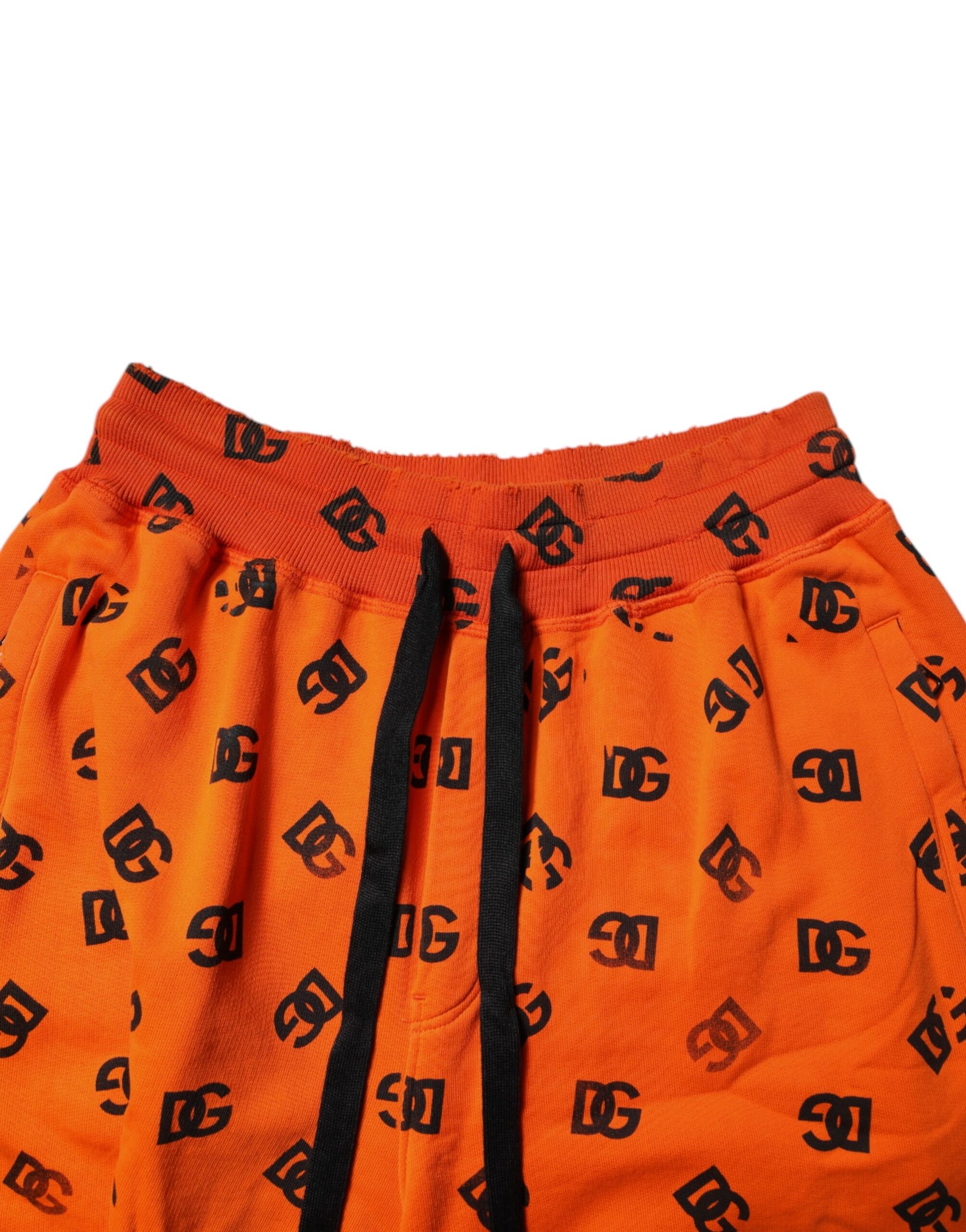 Dolce & Gabbana Orange Logo Monogram Cotton Bermuda Shorts | Regal Royce