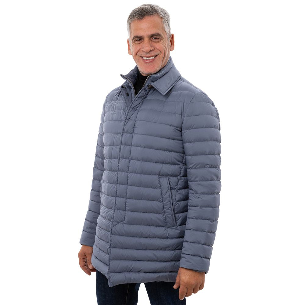 Herno Blue Polyester Coat | Regal Royce