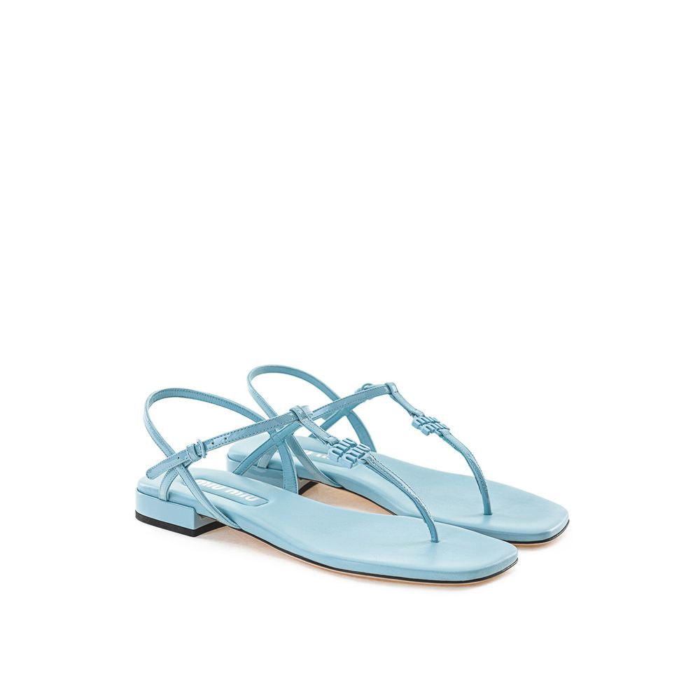 Miu Miu Blue Patent Leather Flip-Flop Sandals | Regal Royce