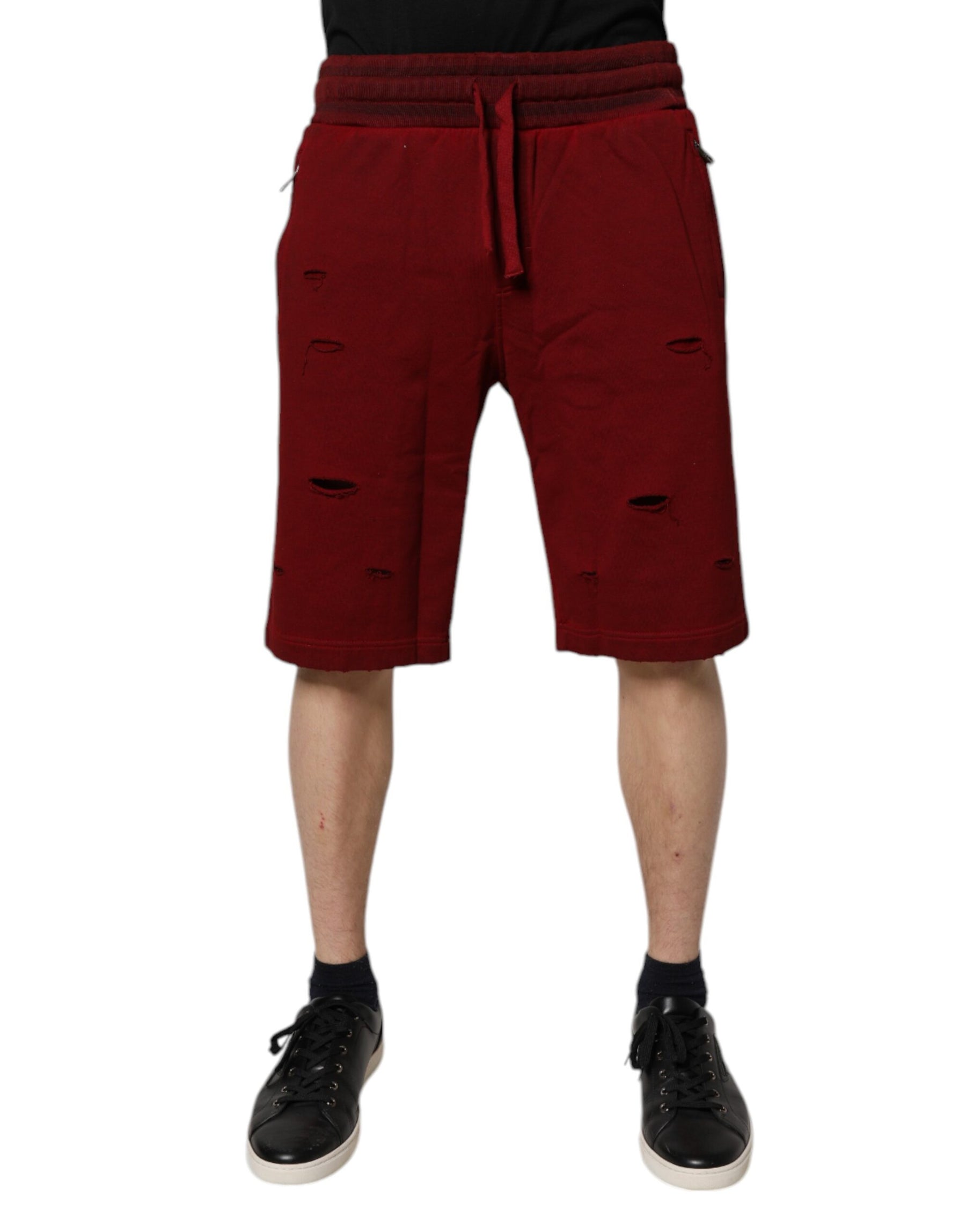 Dolce & Gabbana Bordeaux Cotton Bermuda Men Sweatshorts Shorts | Regal Royce
