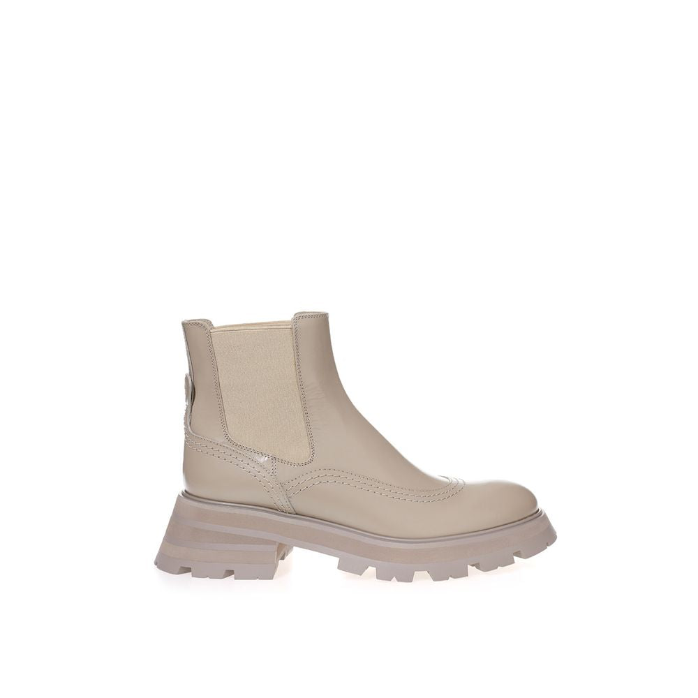 Alexander McQueen Beige Leather Chelsea Boots | Regal Royce