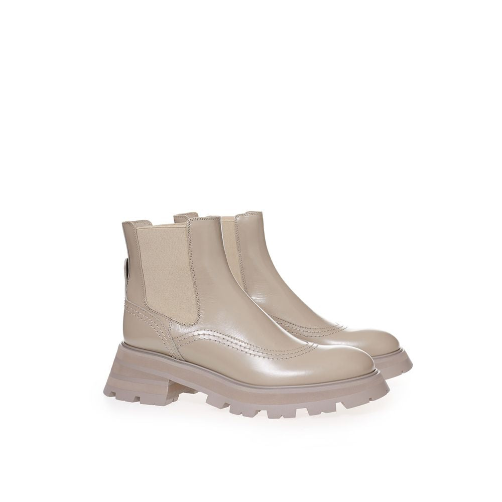 Alexander McQueen Beige Leather Chelsea Boots | Regal Royce