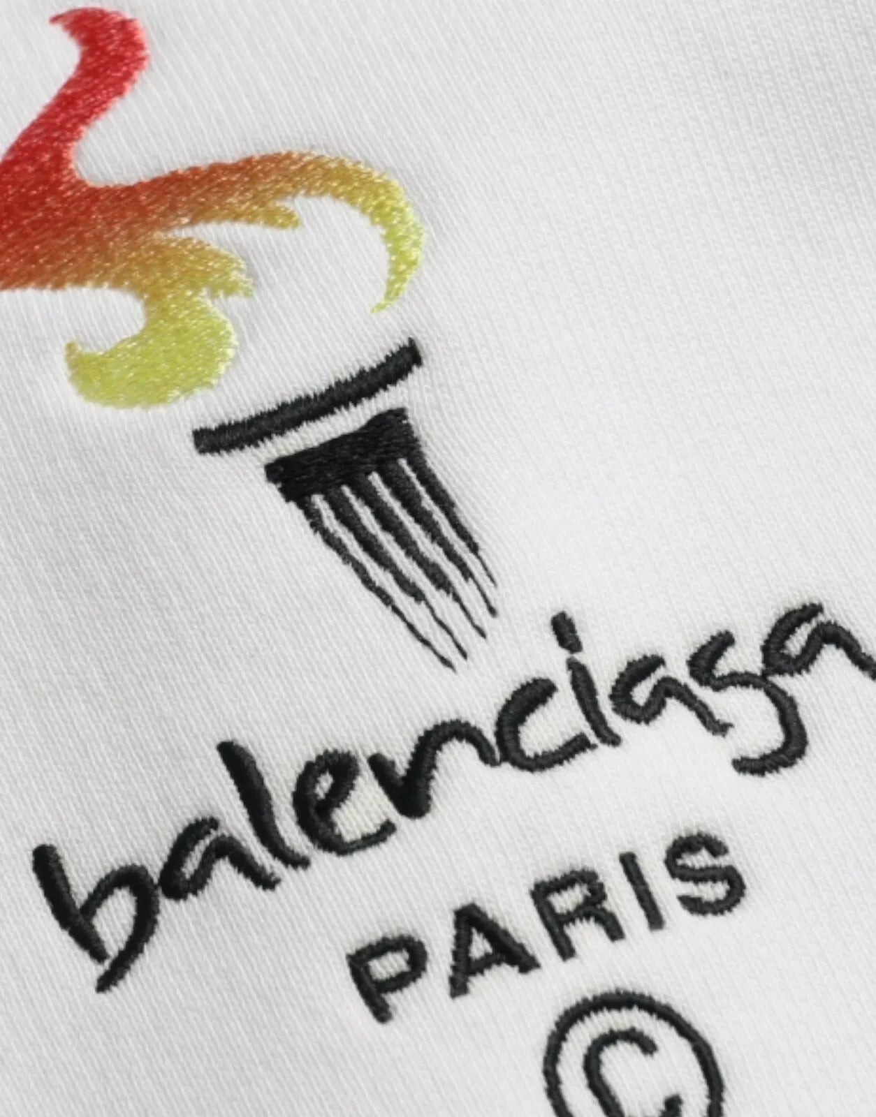 Balenciaga White Cotton Logo Hooded Pullover Oversize Sweater | Regal Royce