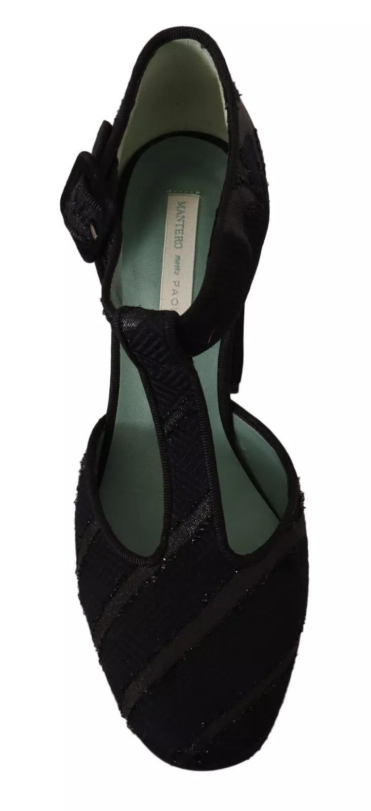 Paola D'Arcano Black Suede Leather Block Heels Sandals Shoes | Regal Royce