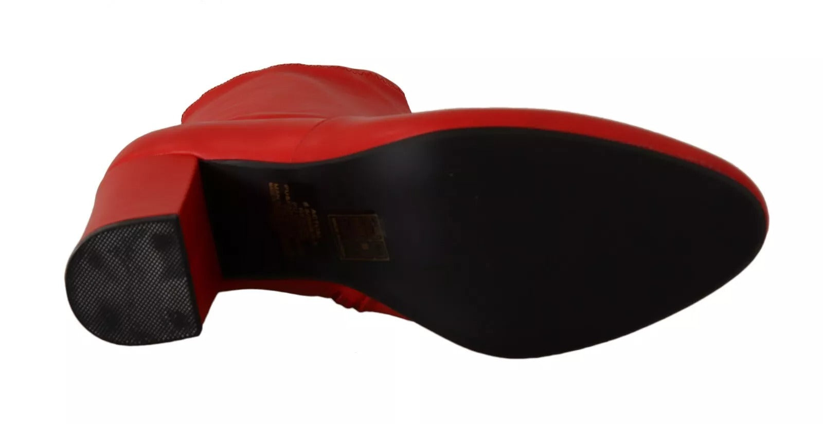 Steve Madden Red Leather Block Heels Ankle Boots Shoes | Regal Royce