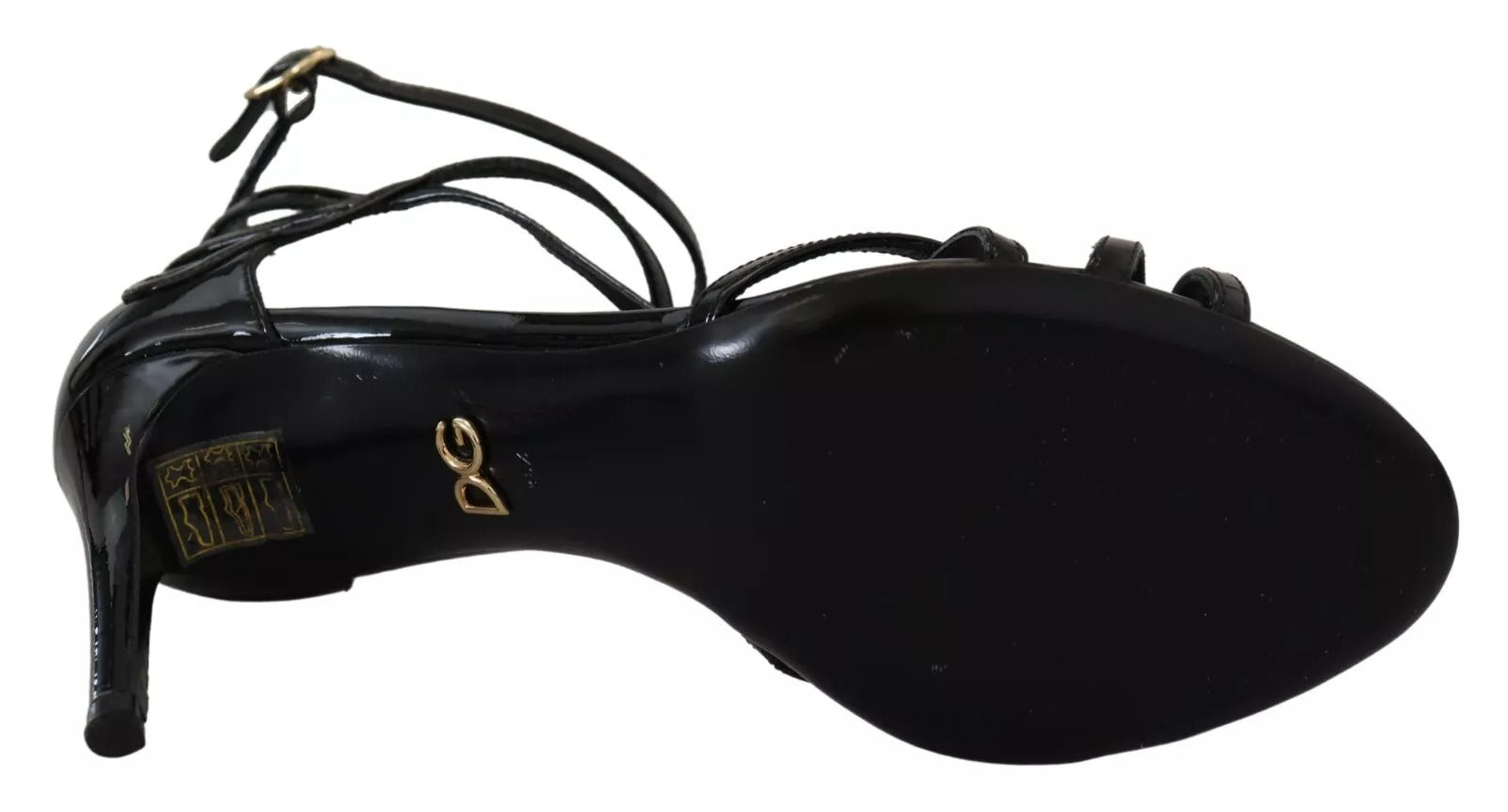 Dolce & Gabbana Black Leather Stiletto Heels Sandals Shoes | Regal Royce