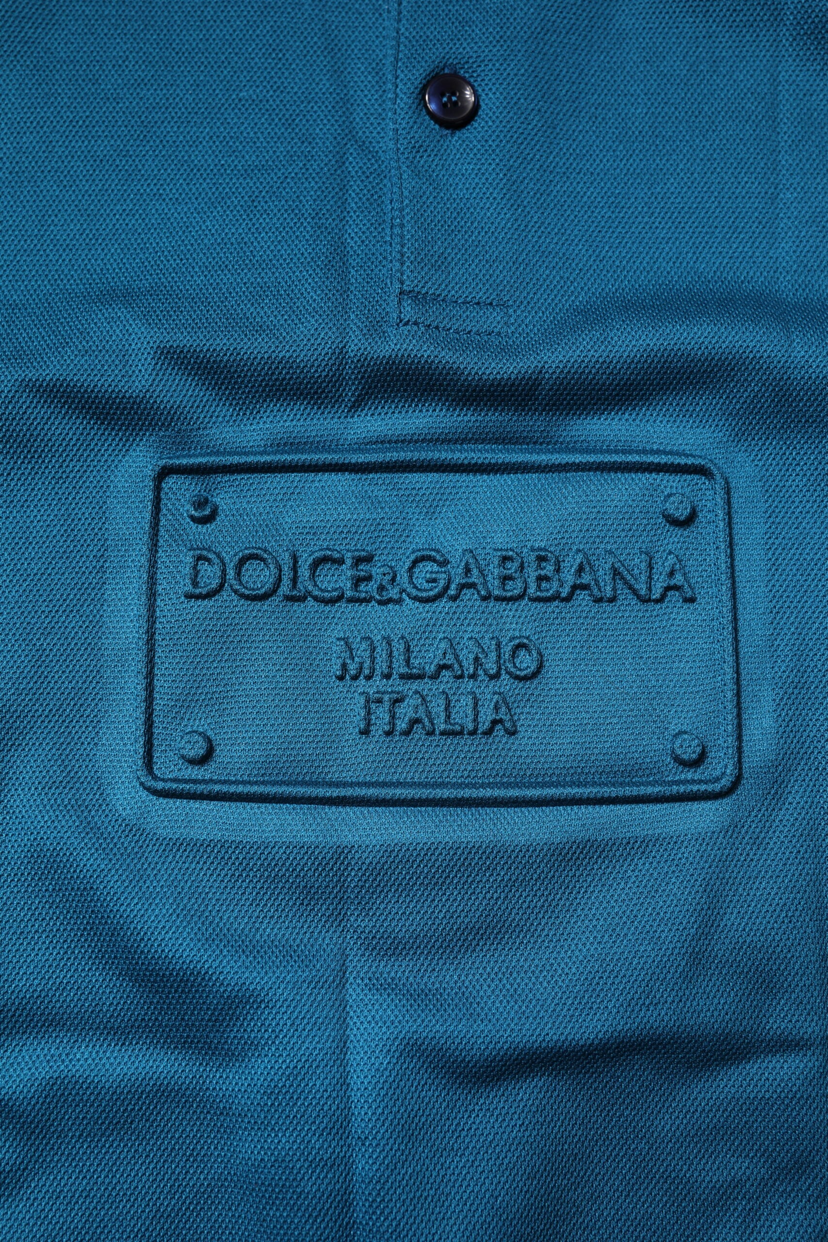 Dolce & Gabbana Blue Logo Cotton Men Polo Shirt T-shirt | Regal Royce