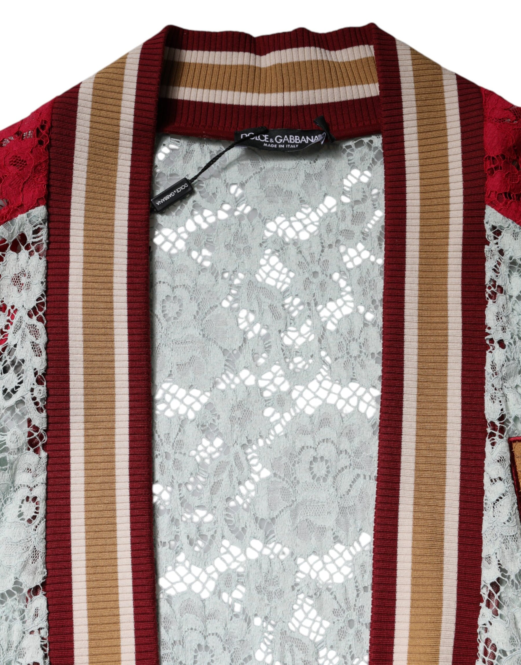 Dolce & Gabbana Multicolor Floral Lace Cardigan Sweater | Regal Royce
