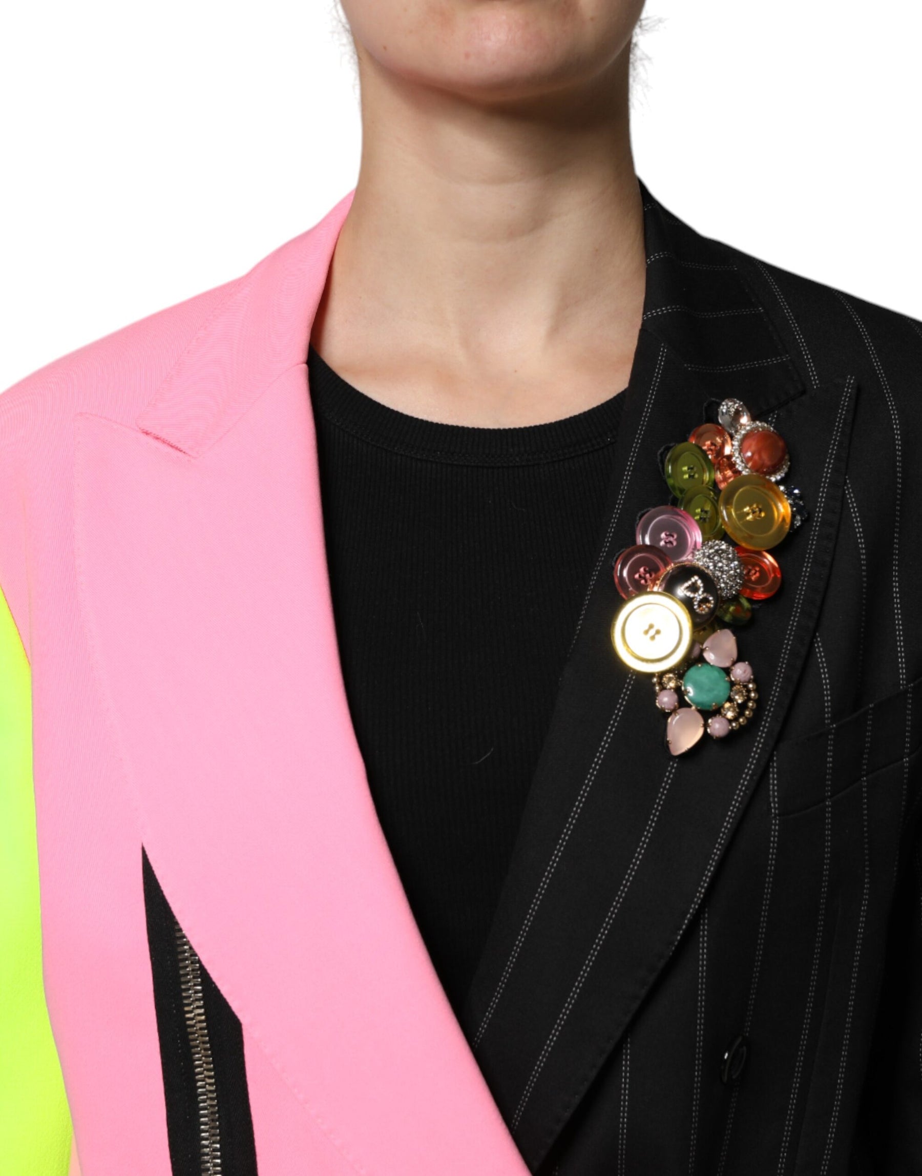 Dolce & Gabbana Multicolor Patchwork Embellished Coat Jacket | Regal Royce