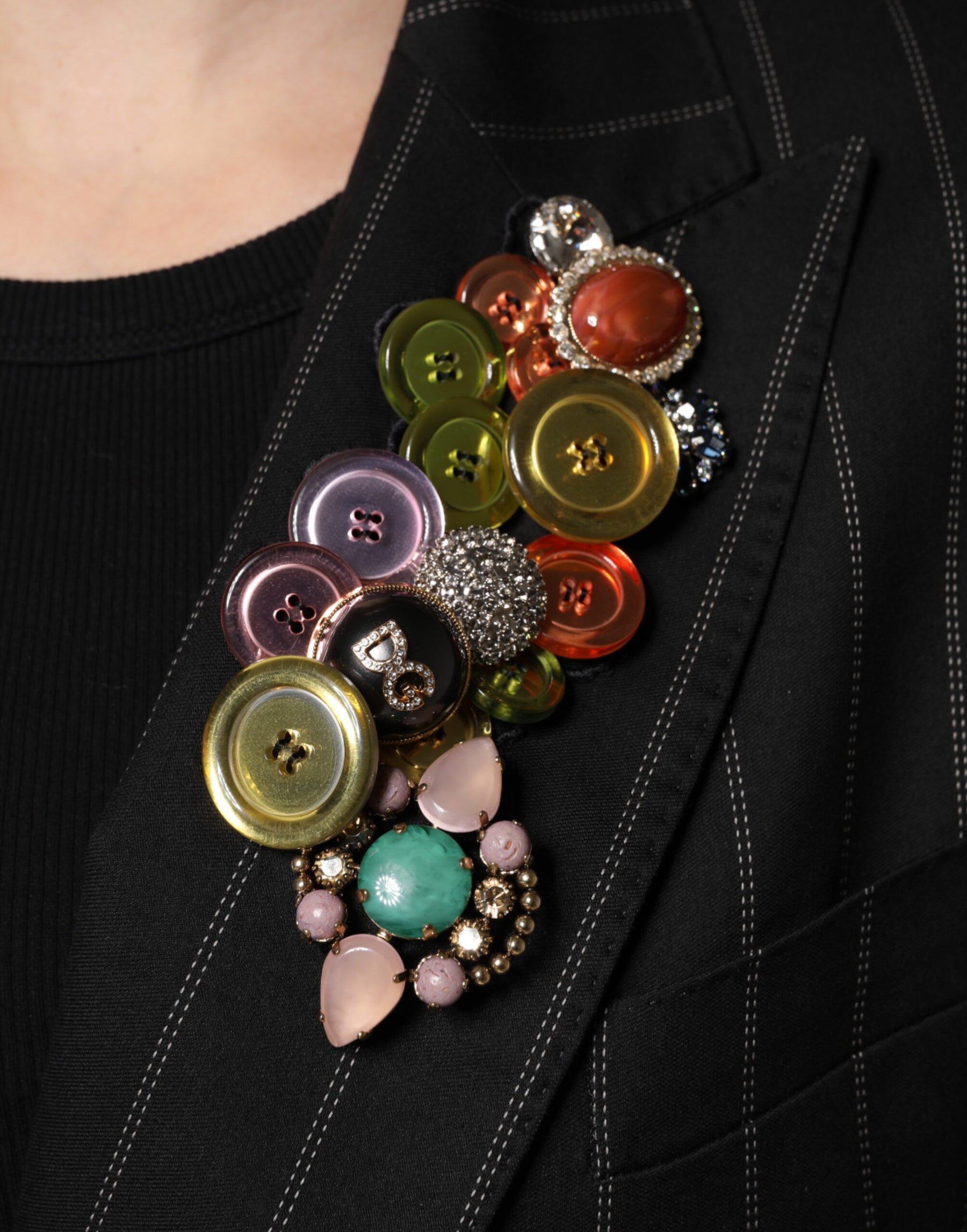 Dolce & Gabbana Multicolor Patchwork Embellished Coat Jacket | Regal Royce