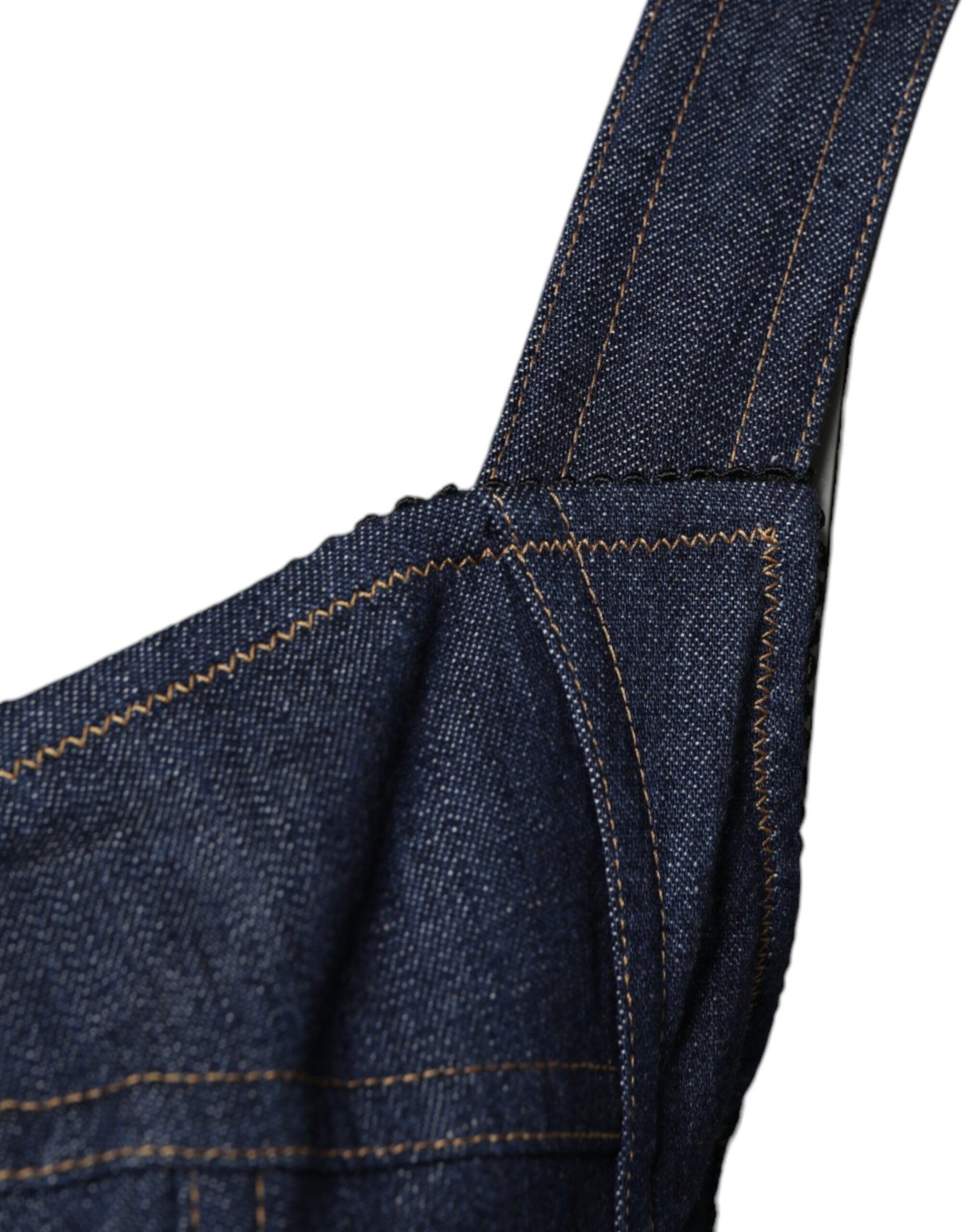 Dolce & Gabbana Blue Cotton Stretch Sleeveless Bodycon Denim Bodysuit | Regal Royce