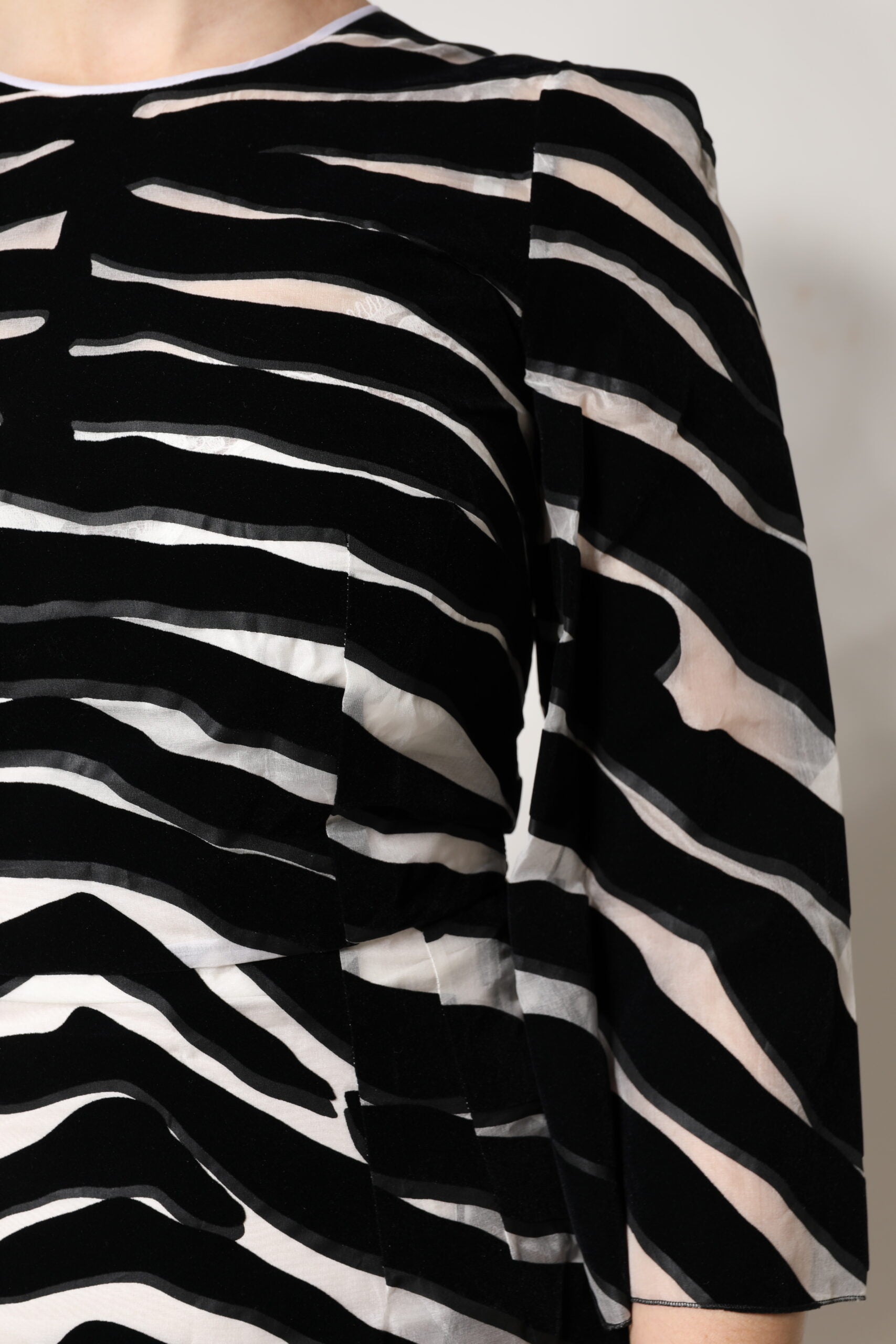 Dolce & Gabbana Black White Zebra A-line Sheath Mini Dress | Regal Royce