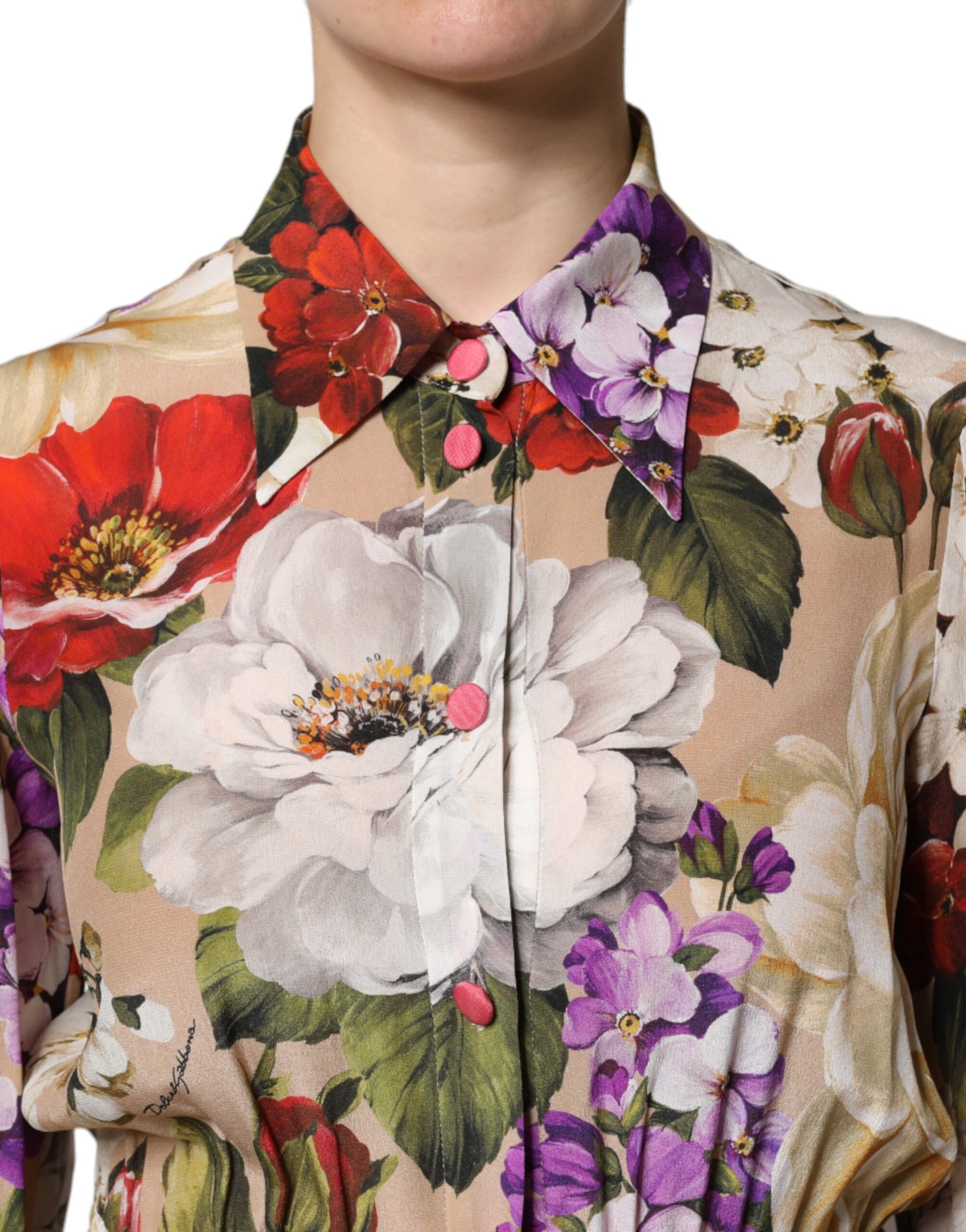 Dolce & Gabbana Multicolor Floral Wide Leg Jumpsuit Dress | Regal Royce