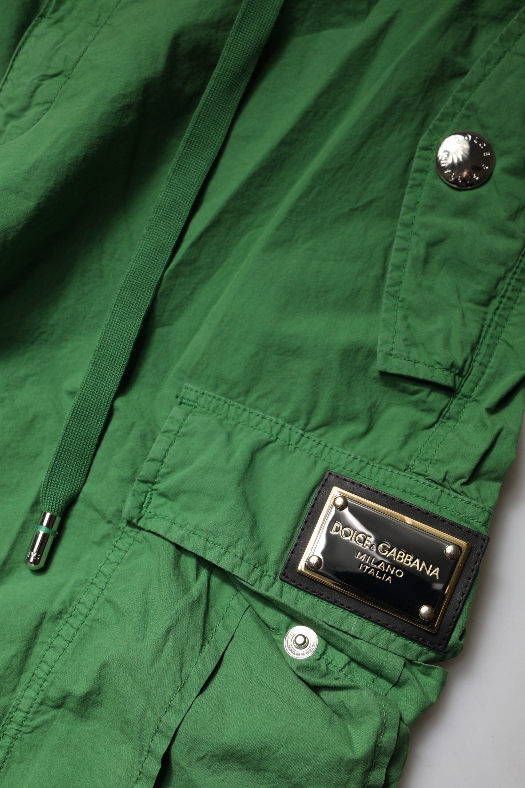 Dolce & Gabbana Green Cotton High Waist Cargo Pants | Regal Royce