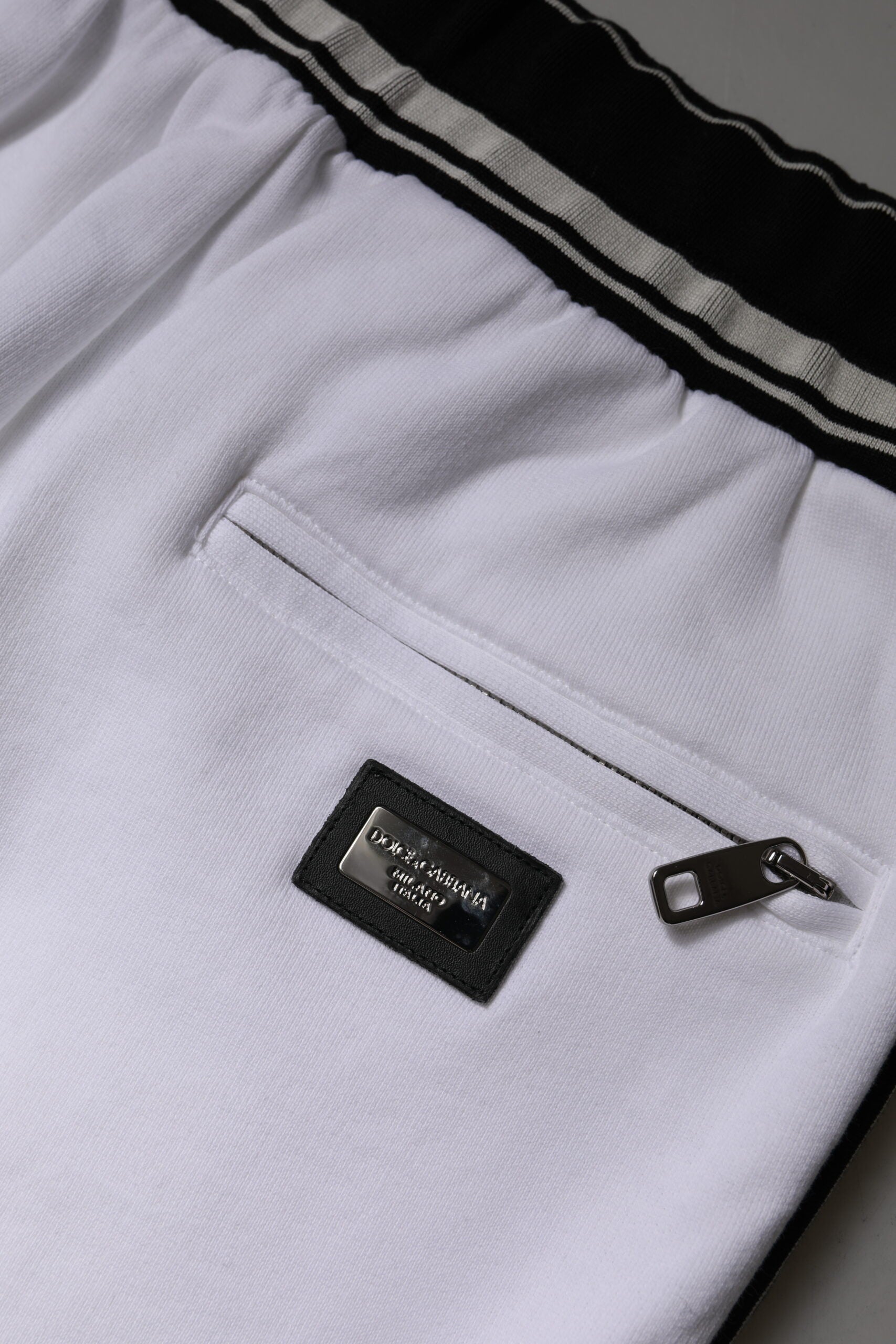 Dolce & Gabbana White Cotton Stretch Jogger Sweatpants Pants | Regal Royce