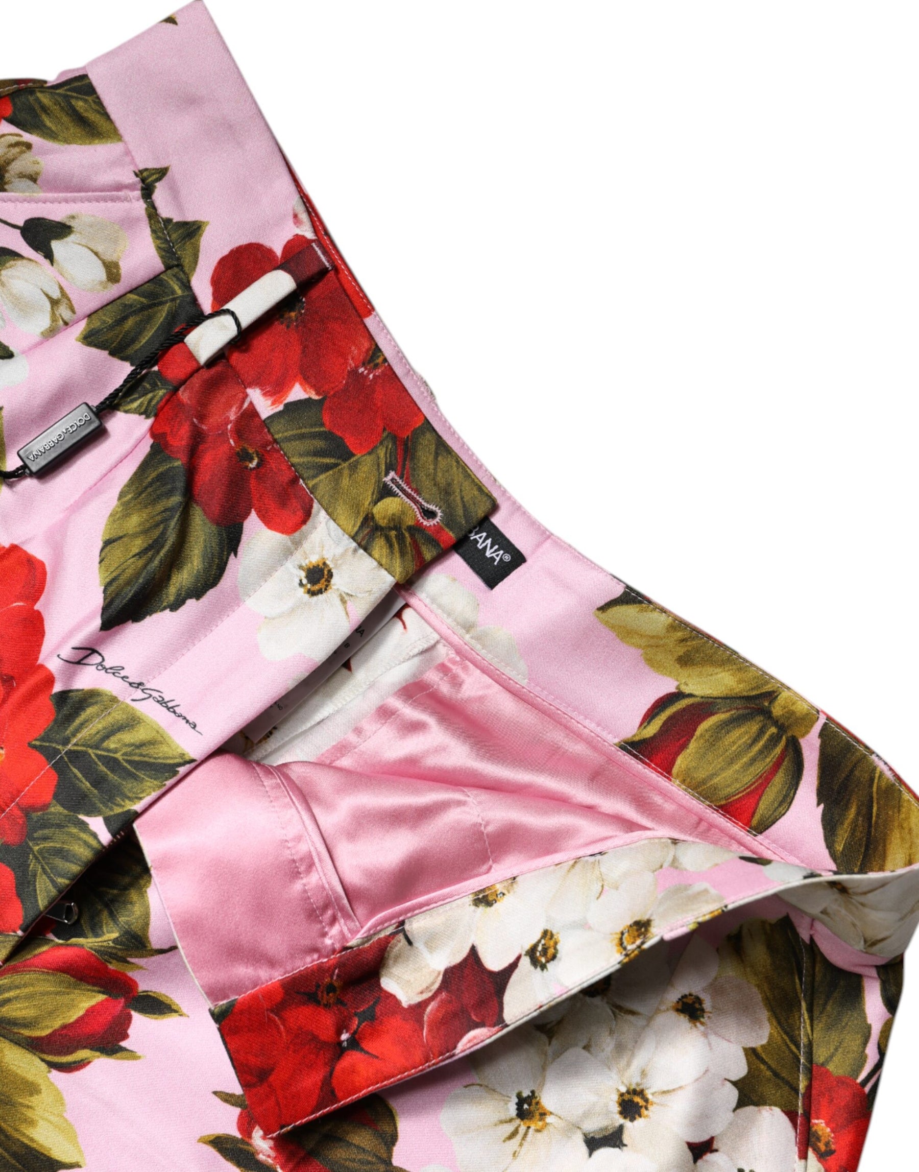 Dolce & Gabbana Pink Floral Print High Waist Hotpants Short | Regal Royce