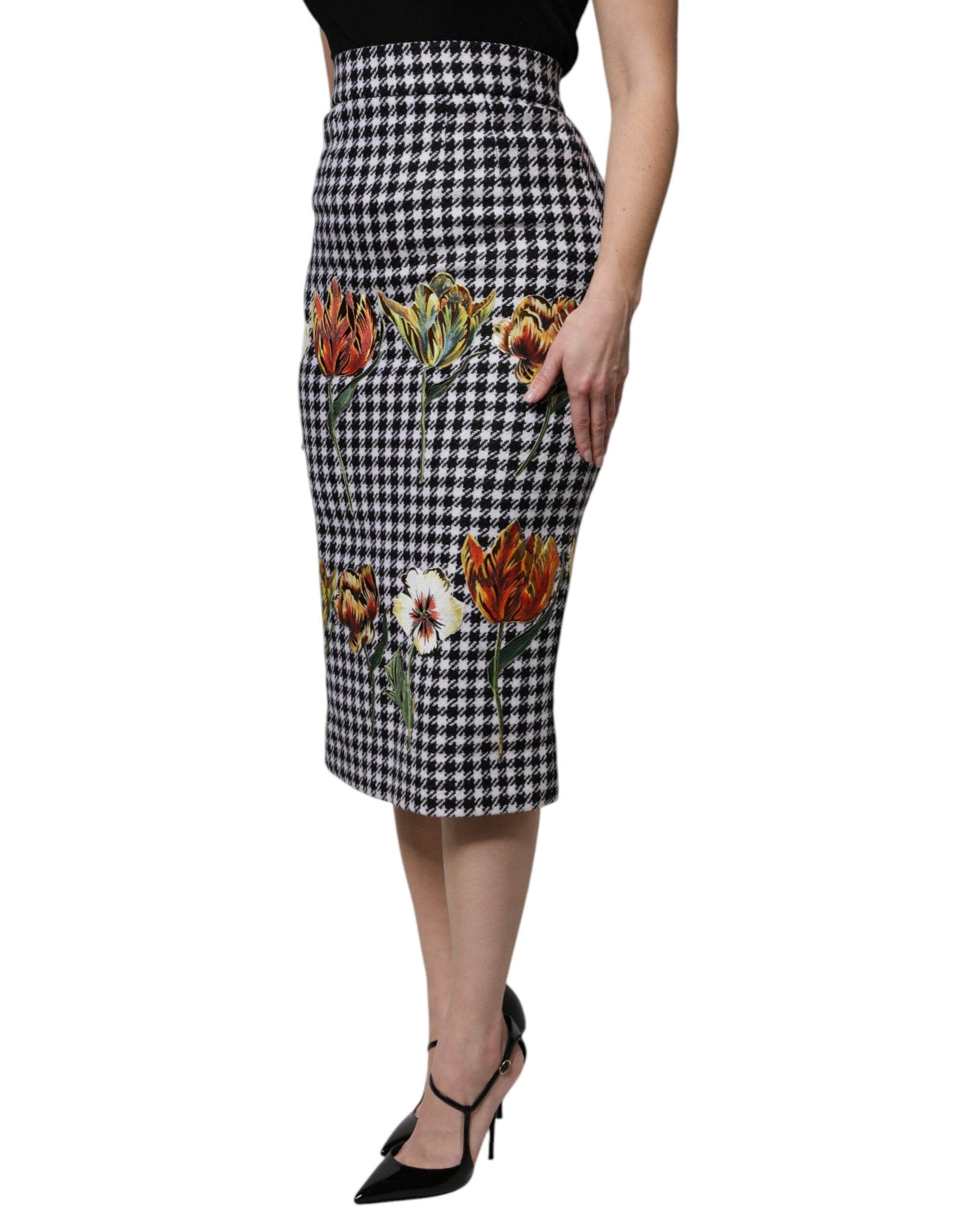 Dolce & Gabbana Multicolor Floral Print High Waist Pencil Cut Skirt | Regal Royce