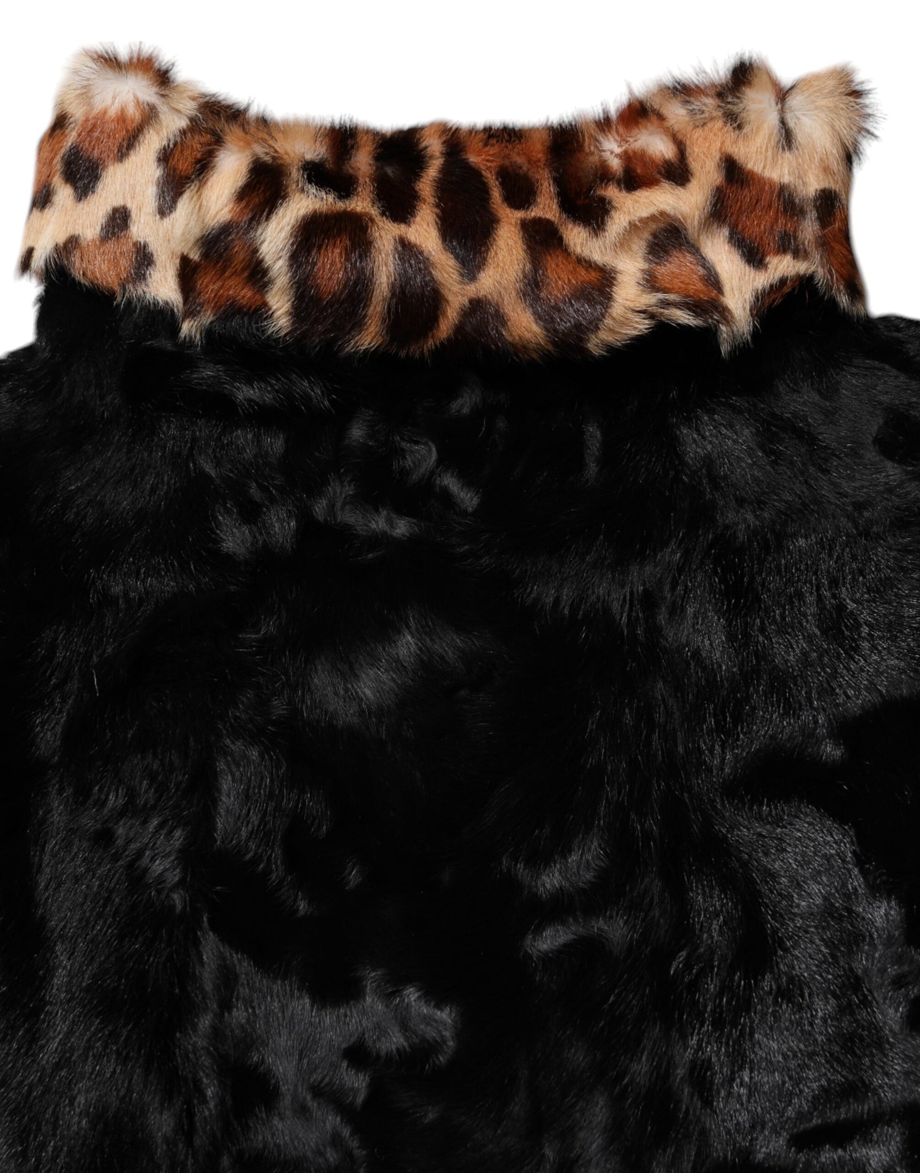 Dolce & Gabbana Black Lamb Fur Short Women Coat Jacket | Regal Royce