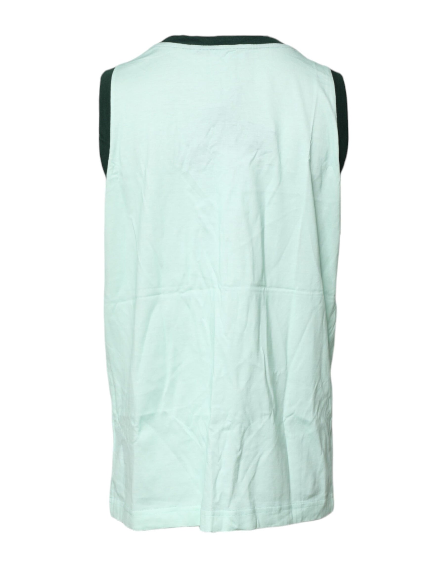 Dolce & Gabbana Light Green Graphic Print Sleeveless Tank T-shirt | Regal Royce