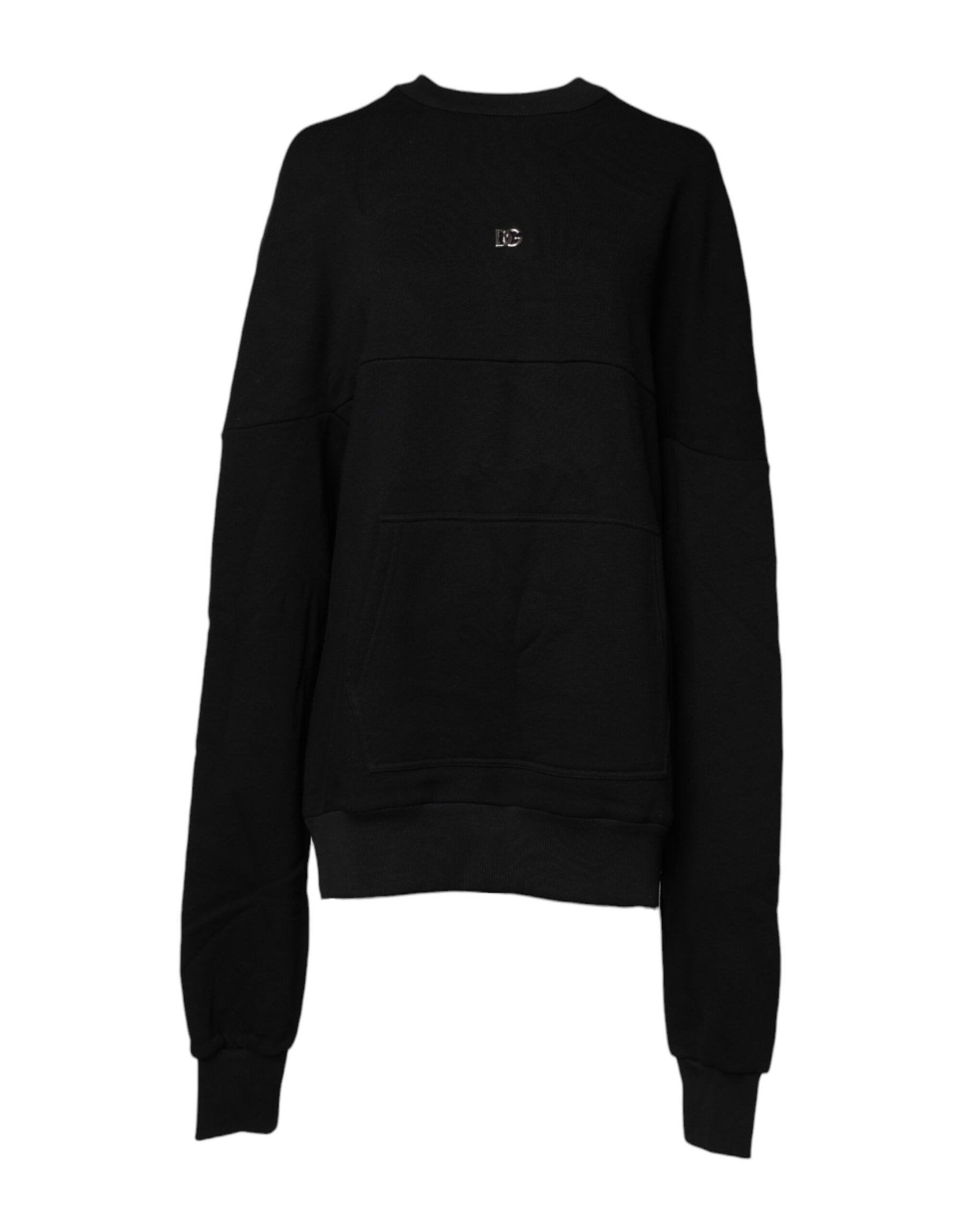 Dolce & Gabbana Black Cotton Crew Neck Sweatshirt Sweater | Regal Royce