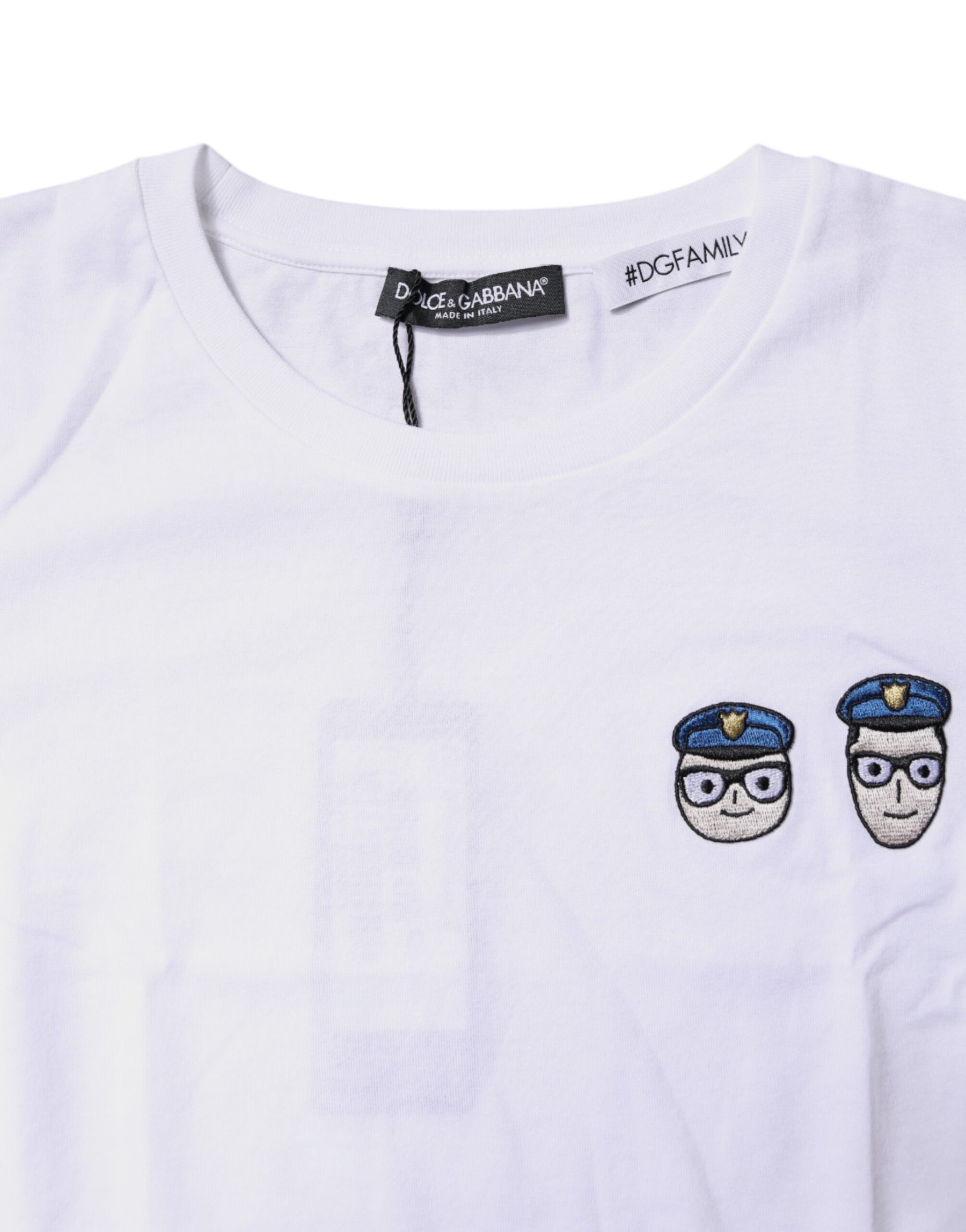 Dolce & Gabbana White #DGFamily Cotton Crew Neck T-shirt | Regal Royce