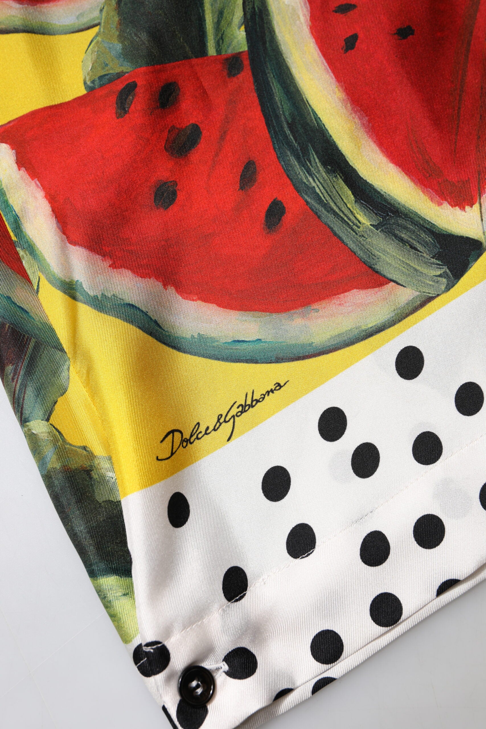 Dolce & Gabbana Multicolor Watermelon Collared Shirt Top | Regal Royce