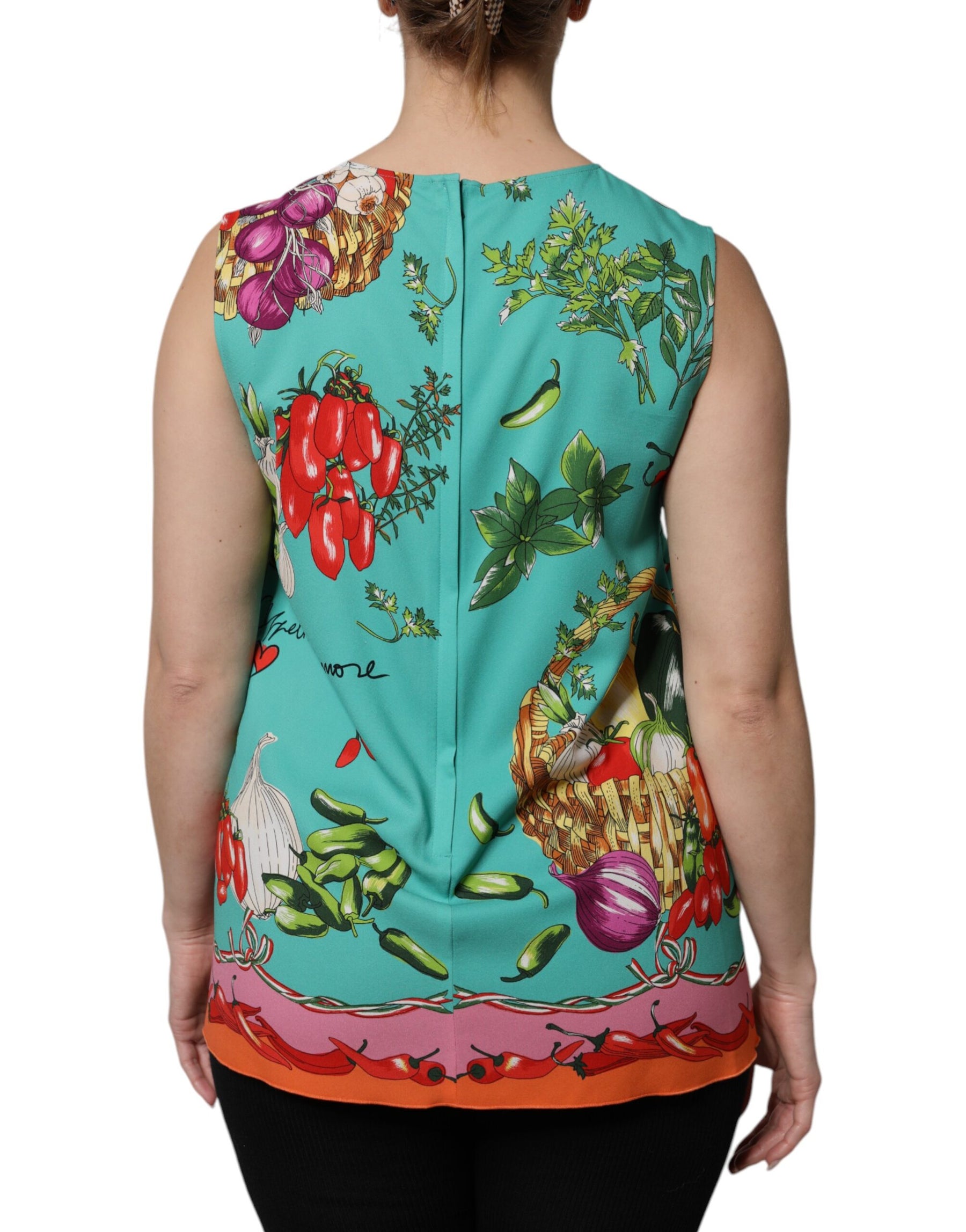 Dolce & Gabbana Multicolor Floral Silk Sleeveless Tank Top | Regal Royce
