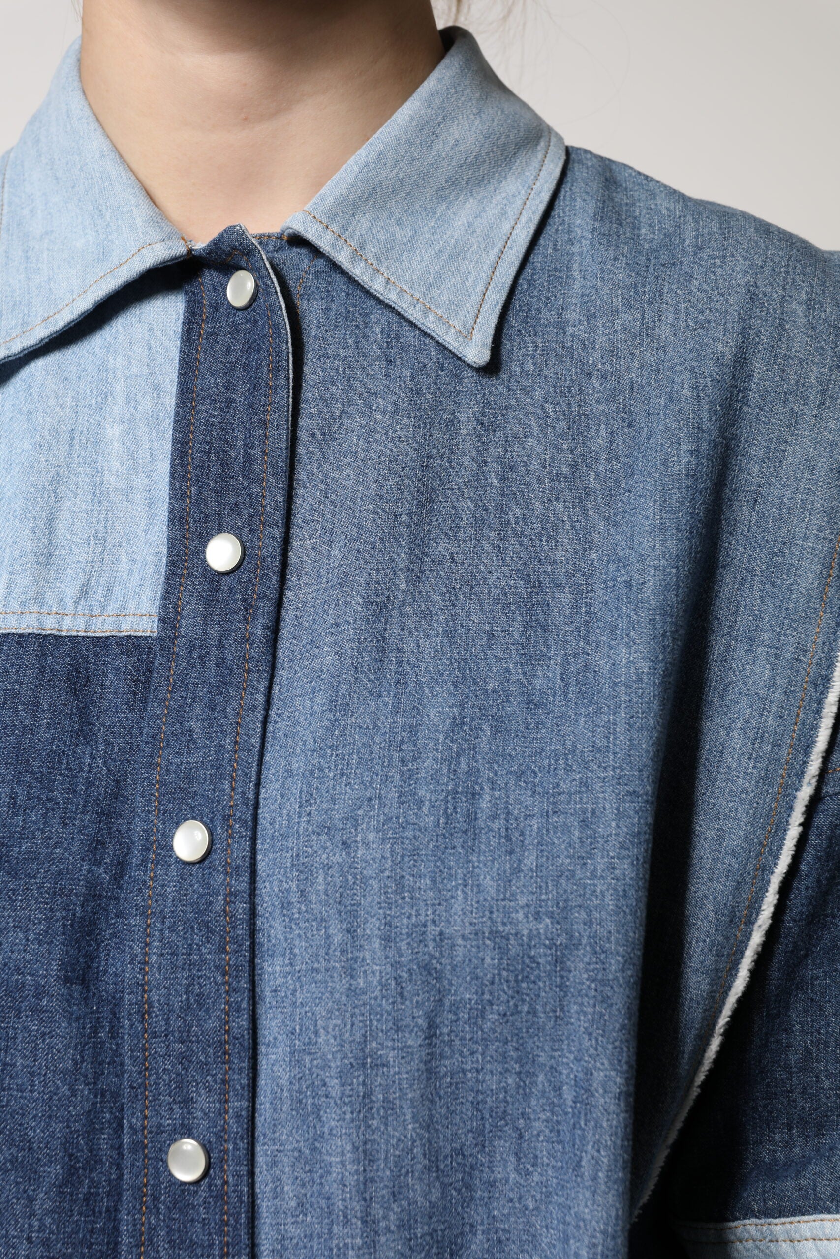 Dolce & Gabbana Blue Cotton Button Up Collared Long Sleeve Top | Regal Royce