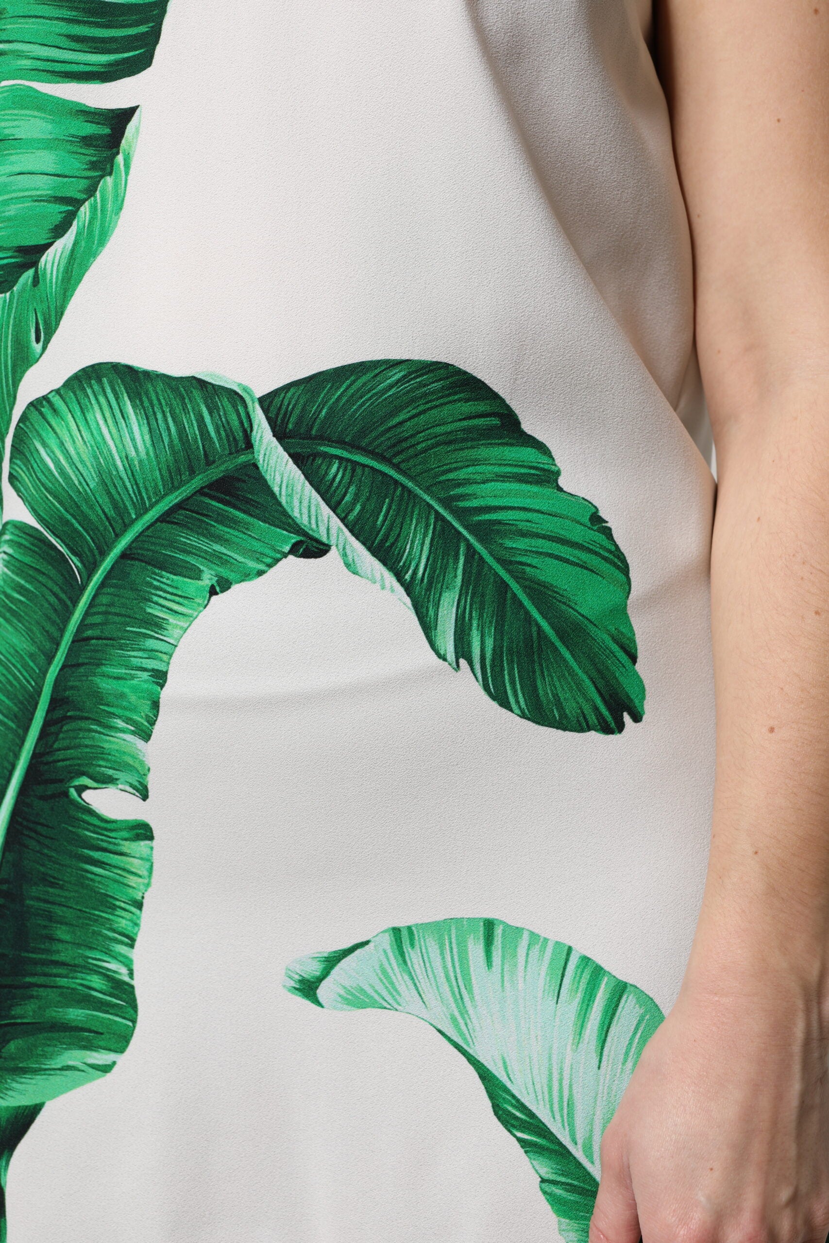 Dolce & Gabbana White Banana Leaf Print Round Neck Tank Top | Regal Royce