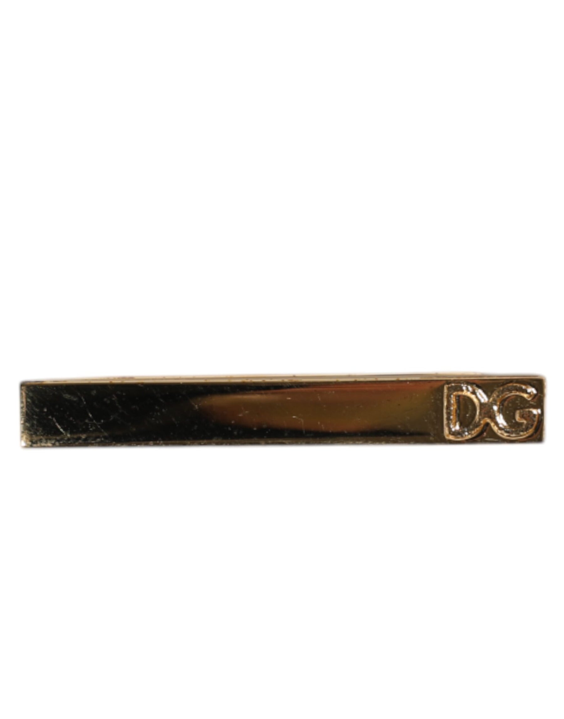 Dolce & Gabbana Gold Tone Brass Crystal Branded Accessory Tie Clip Bar | Regal Royce