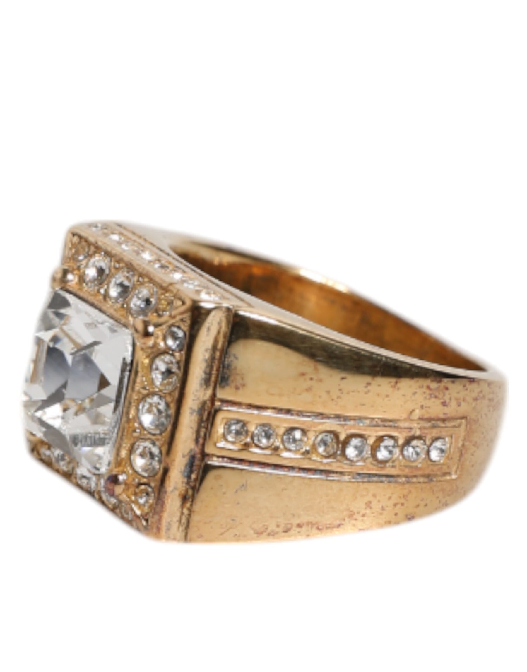 Dolce & Gabbana Gold Tone Sterling Silver 925 Crystals Ring | Regal Royce