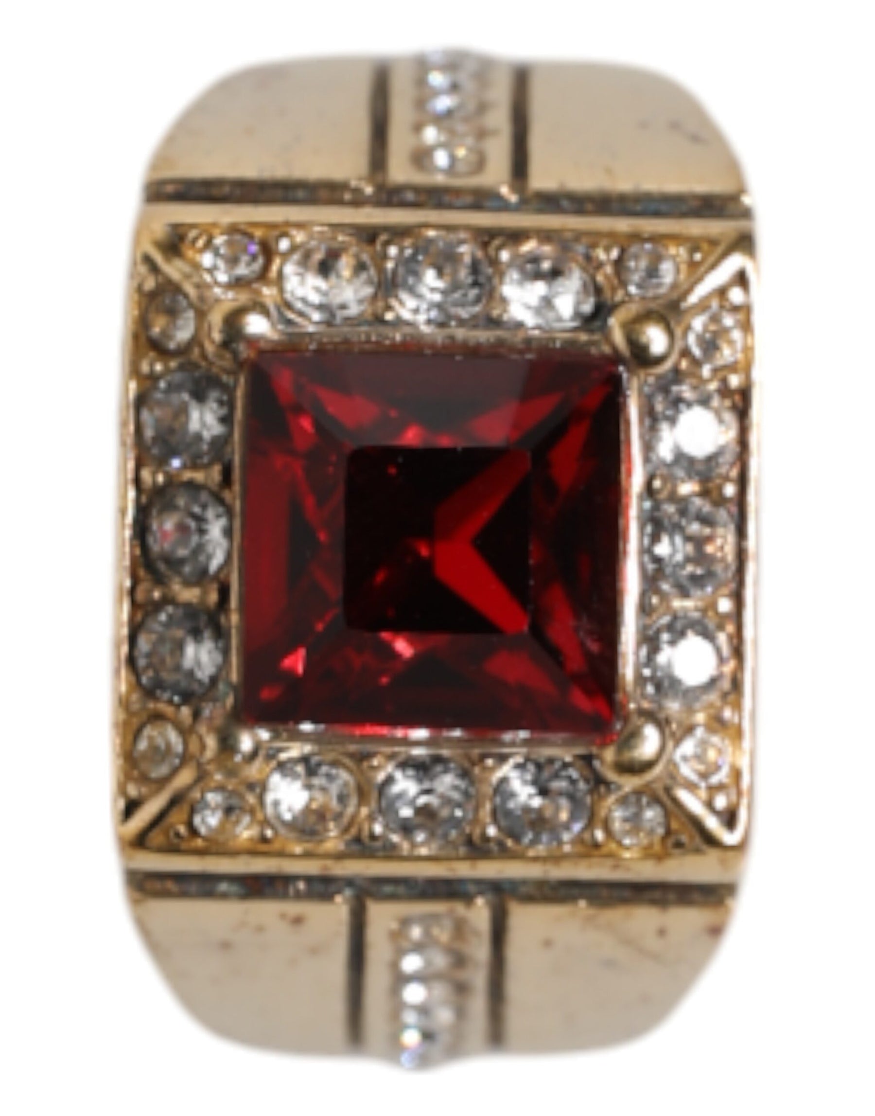 Dolce & Gabbana Gold Tone Sterling Silver 925 Crystals Ring | Regal Royce