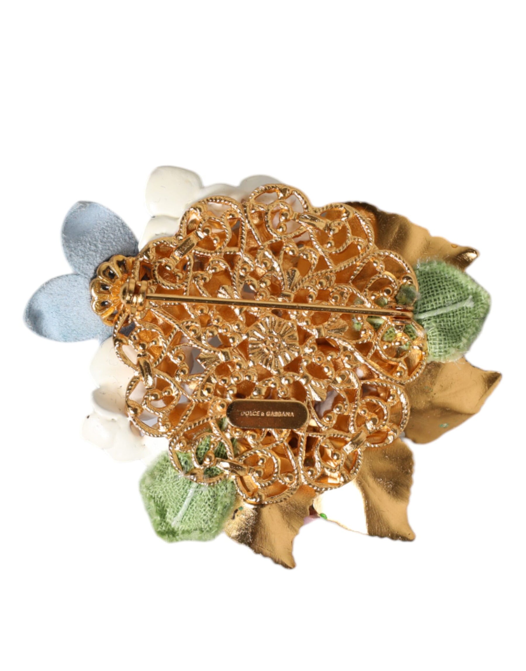 Dolce & Gabbana Multicolor Floral Crystals Pearls Enamel Accents Brooch | Regal Royce