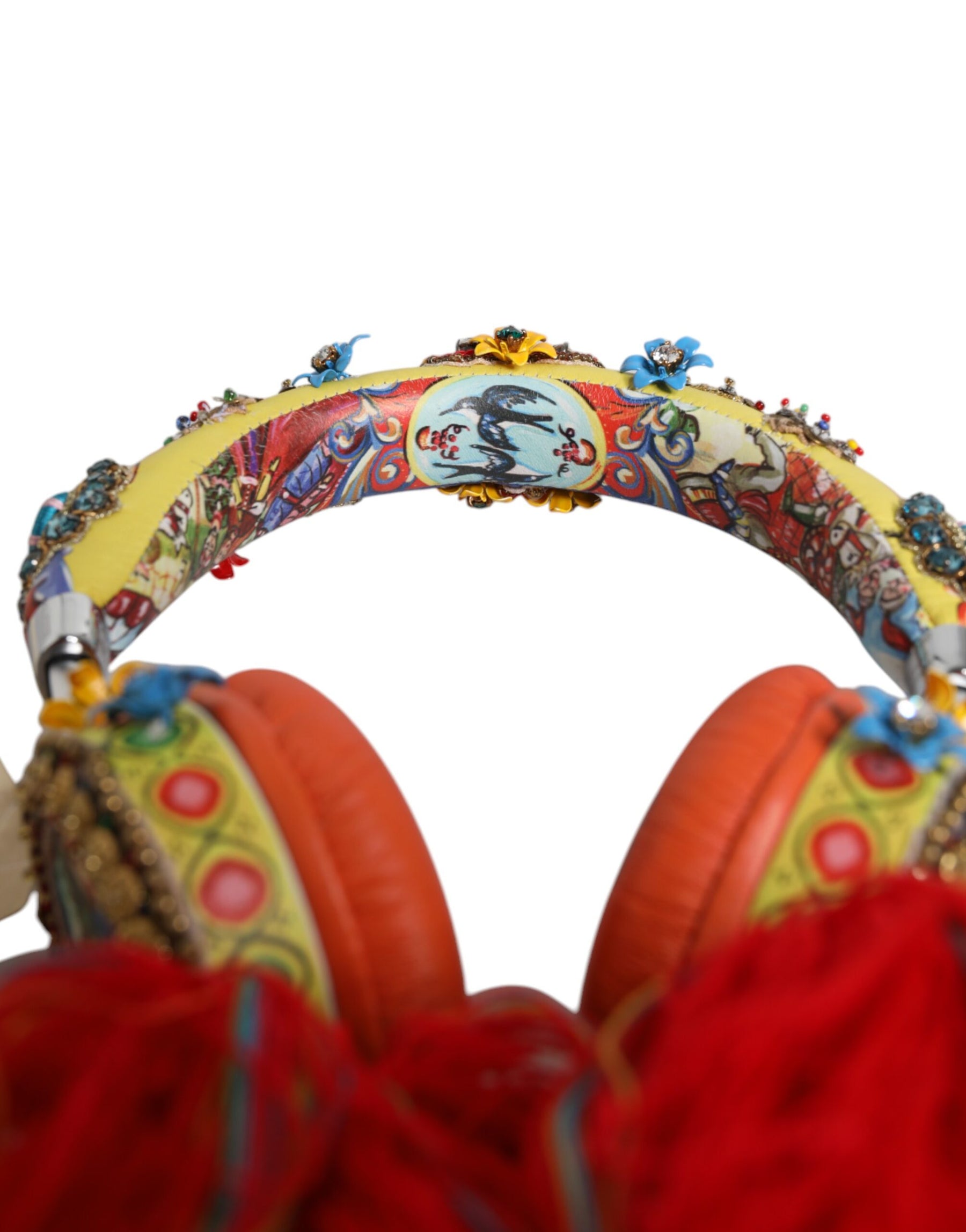 Dolce & Gabbana Multicolor Whimsical Tasseled Crystal Headset Headphones | Regal Royce