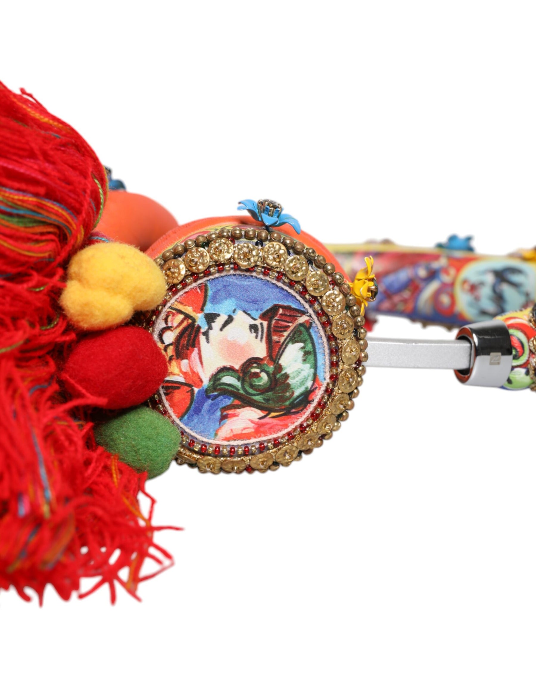 Dolce & Gabbana Multicolor Whimsical Tasseled Crystal Headset Headphones | Regal Royce