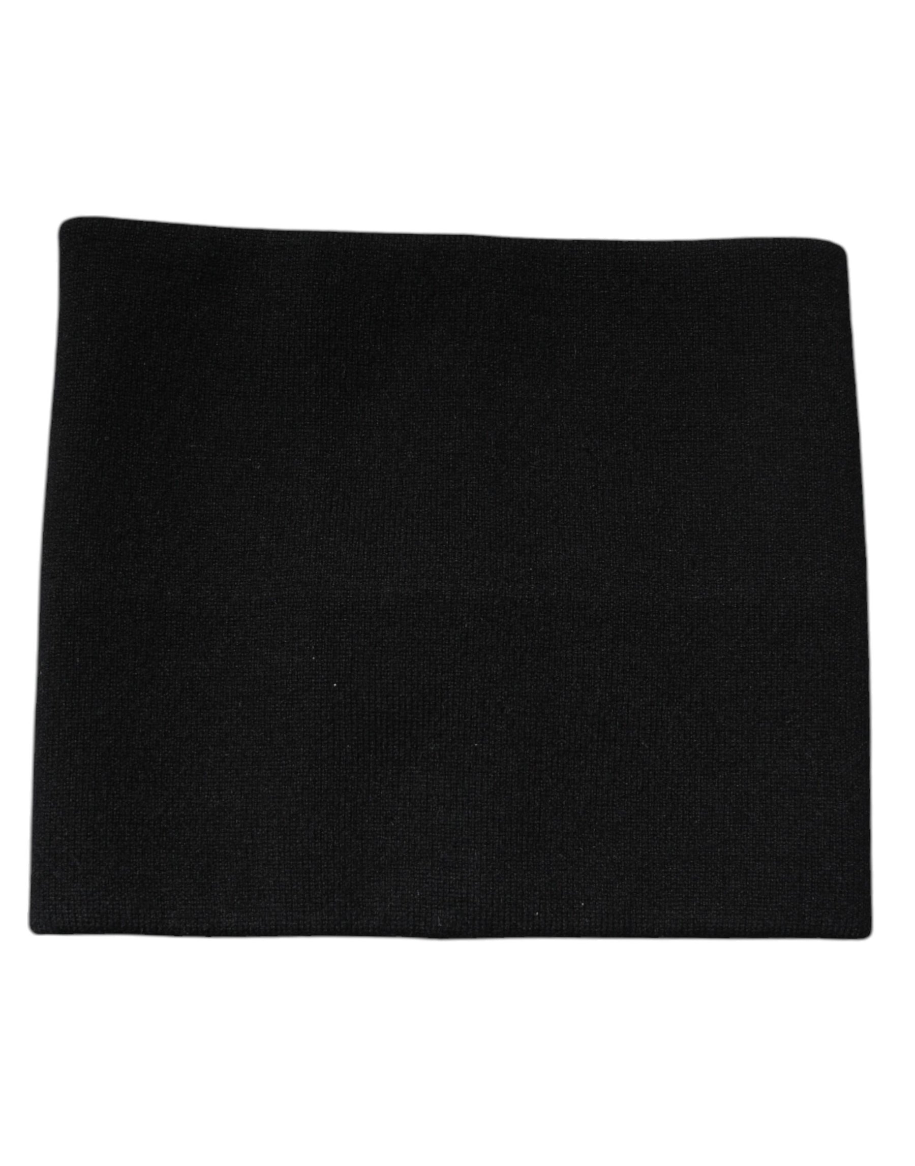 Dolce & Gabbana Black Cashmere Knitted Square Handkerchief Scarf | Regal Royce