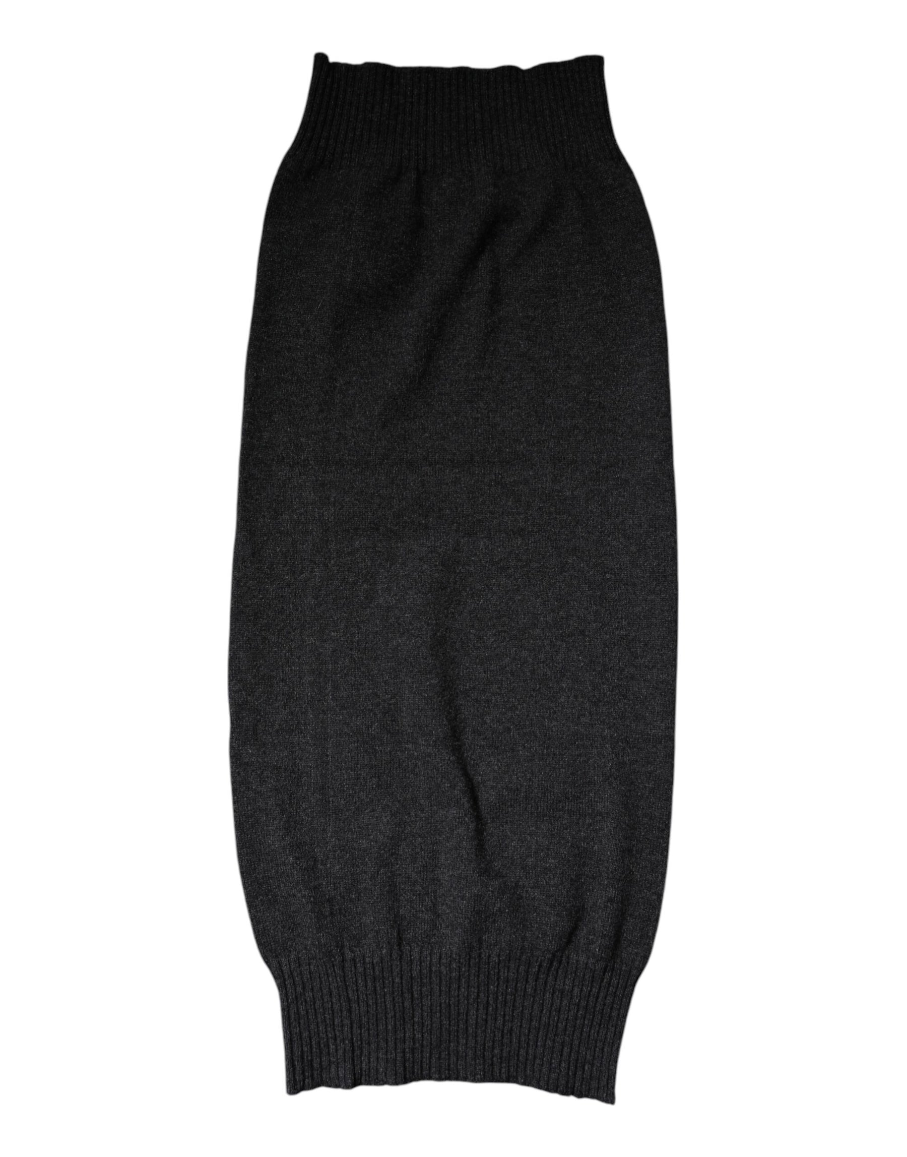 Dolce & Gabbana Black Cashmere Knitted Neck Warmer Foulard Scarf | Regal Royce
