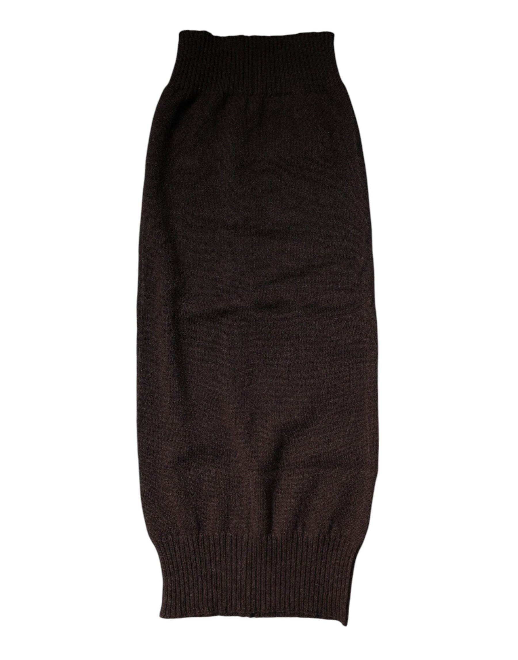 Dolce & Gabbana Brown Cashmere Knitted Neck Warmer Foulard Scarf | Regal Royce