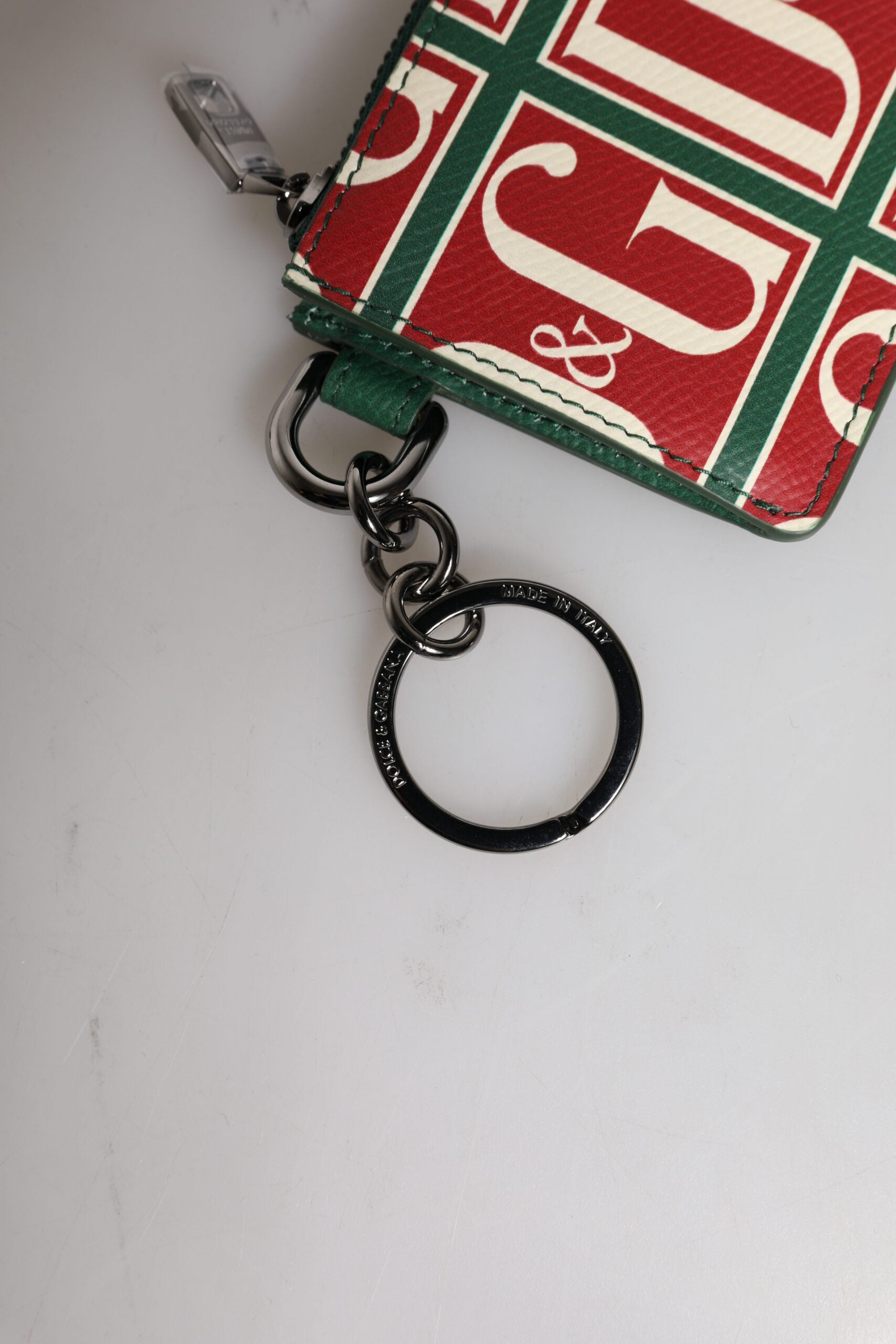 Dolce & Gabbana Green Calf Leather Logo Print Monogram Card Holder Wallet | Regal Royce