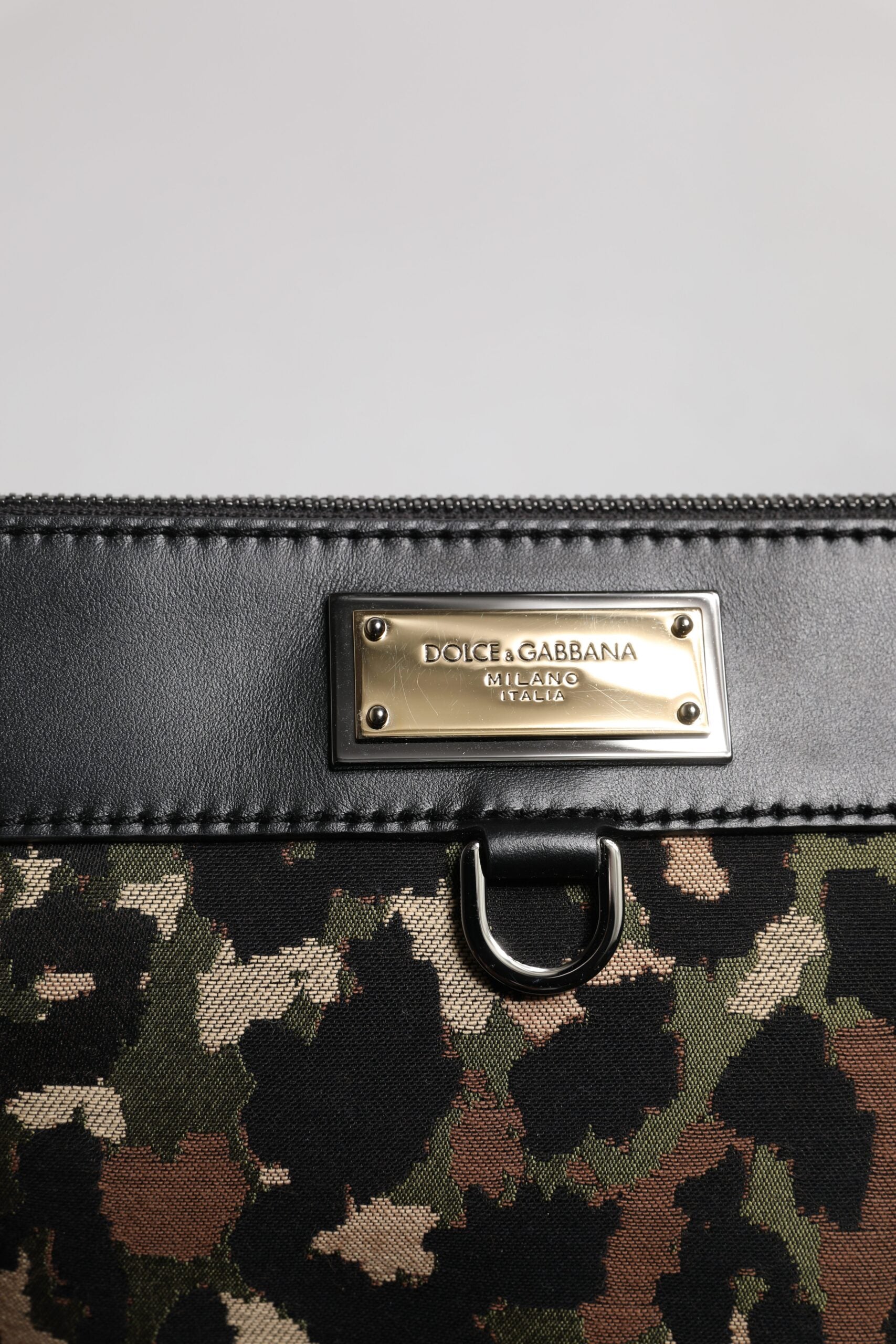 Dolce & Gabbana Multicolor Leopard Jacquard Print Logo Plaque Pouch Bag | Regal Royce