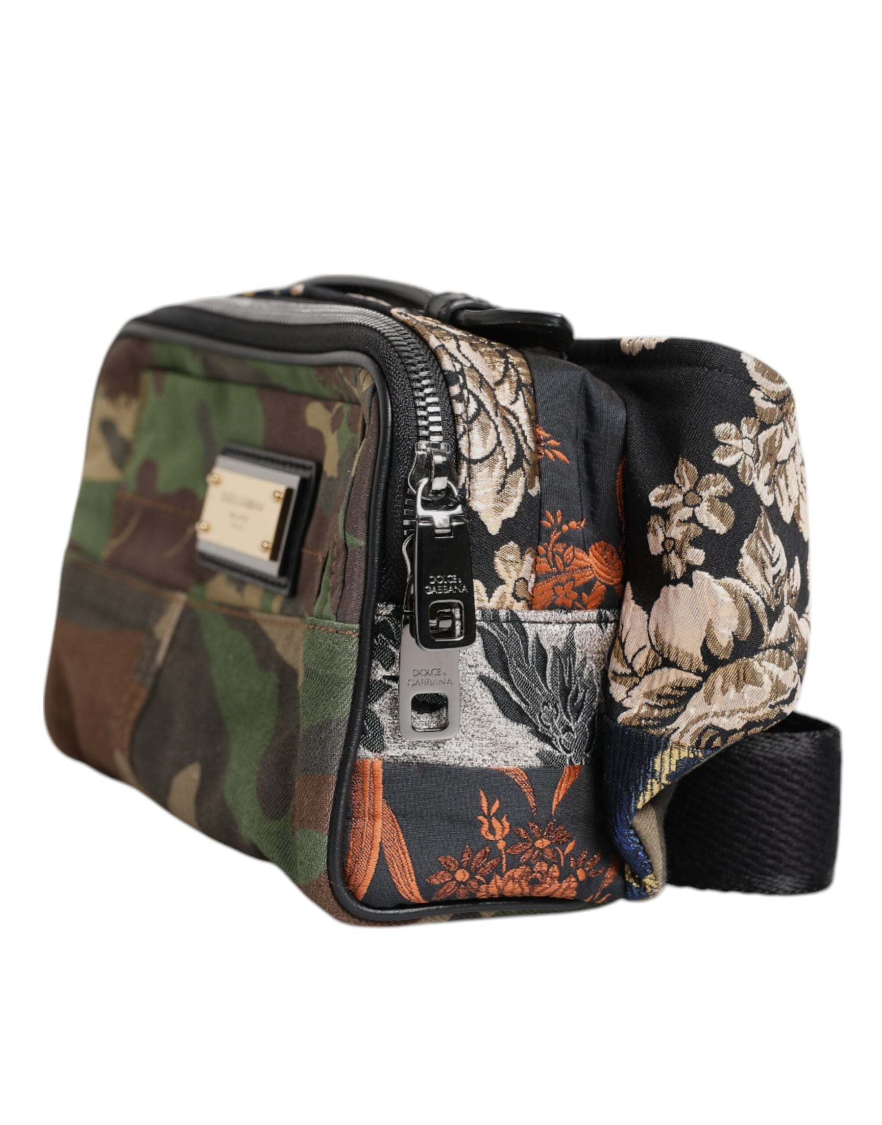 Dolce & Gabbana Multicolor Camouflage Patchwork Logo Waist Fanny Pack Bag | Regal Royce
