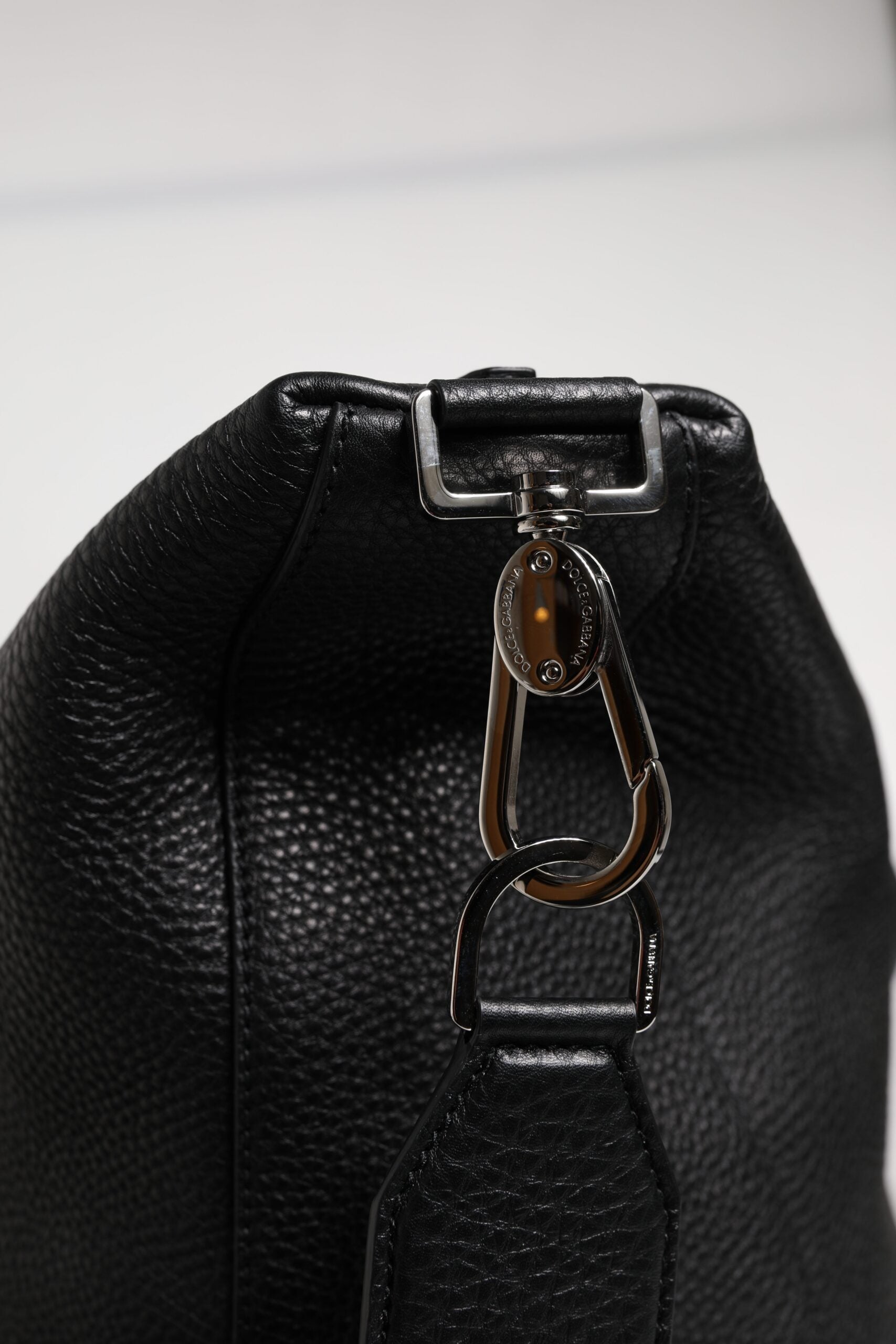 Dolce & Gabbana Black Calfskin Leather Hand Shoulder Duffle Bag | Regal Royce